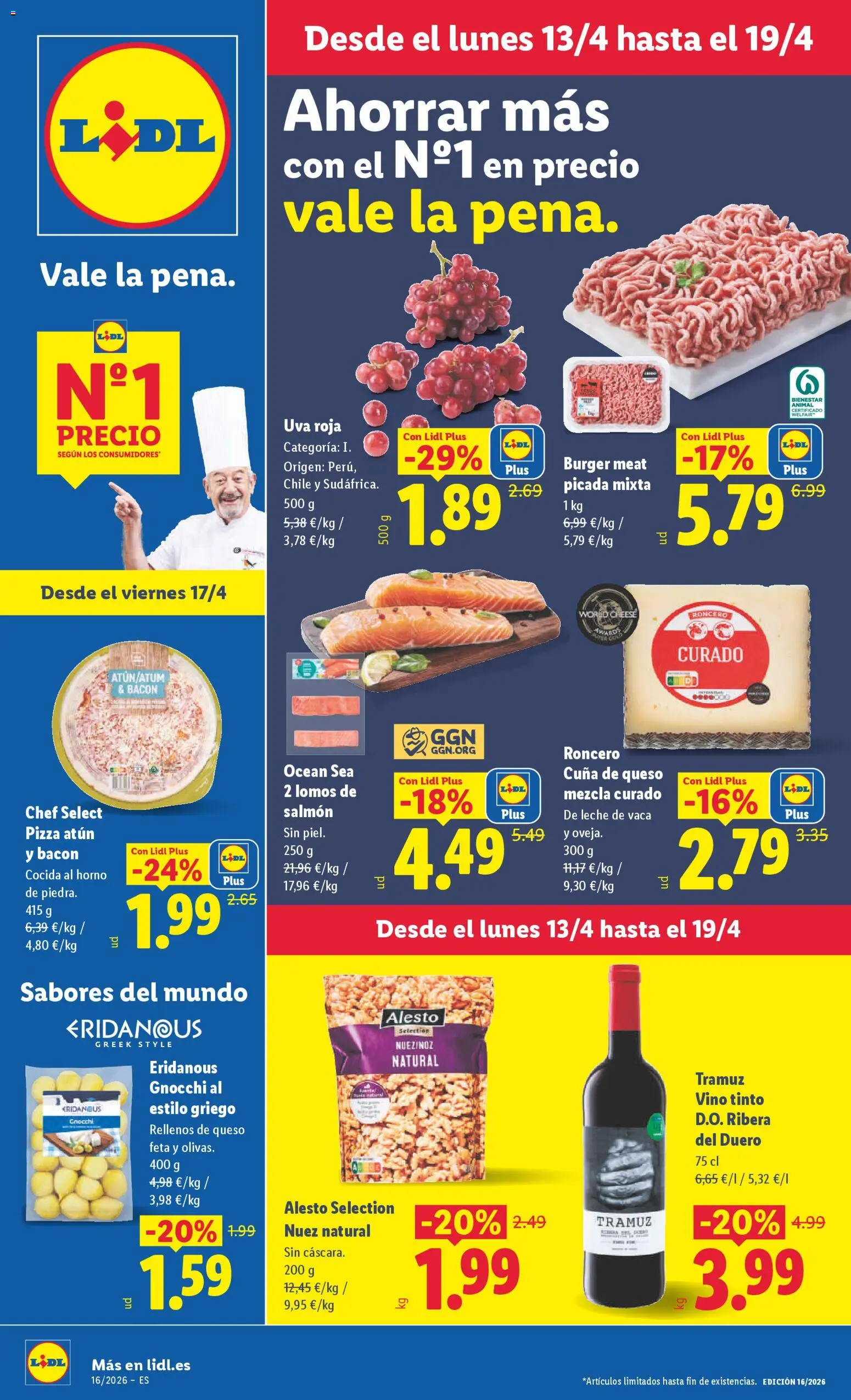 Lidl folleto │ válido desde el 13.04.2026 | Página: 1 | Productos: Leche, Queso, Vino, Cuna