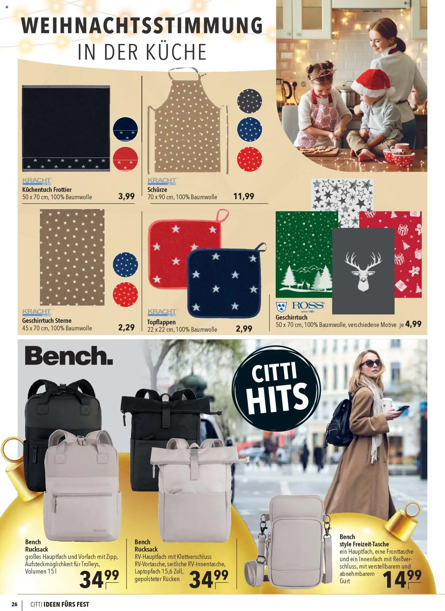 CITTI Markt  Ideen fürs Fest – gültig ab 26.11.2025 | Seite: 26 | Produkte: Küche, Rucksack