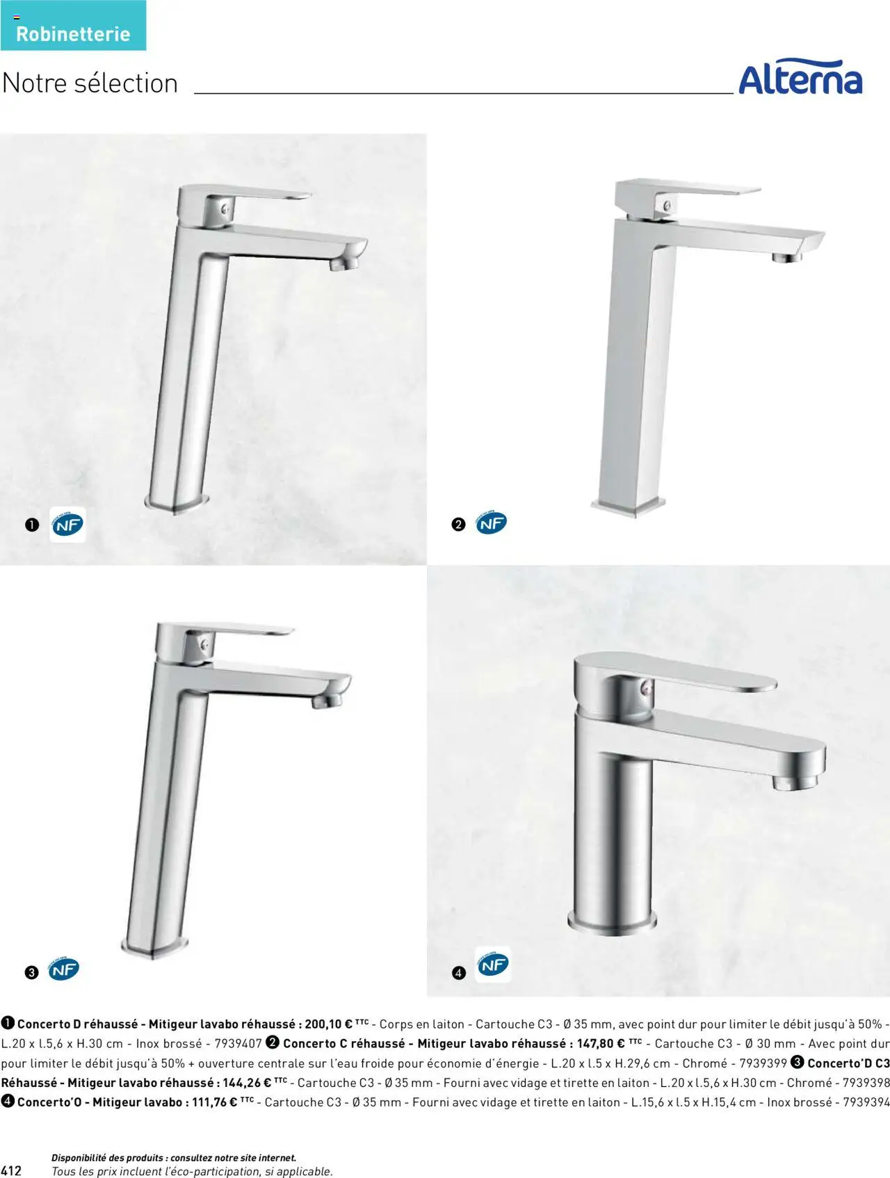  | Page: 412 | Produits: Brosse, Lavabo, Cartouche