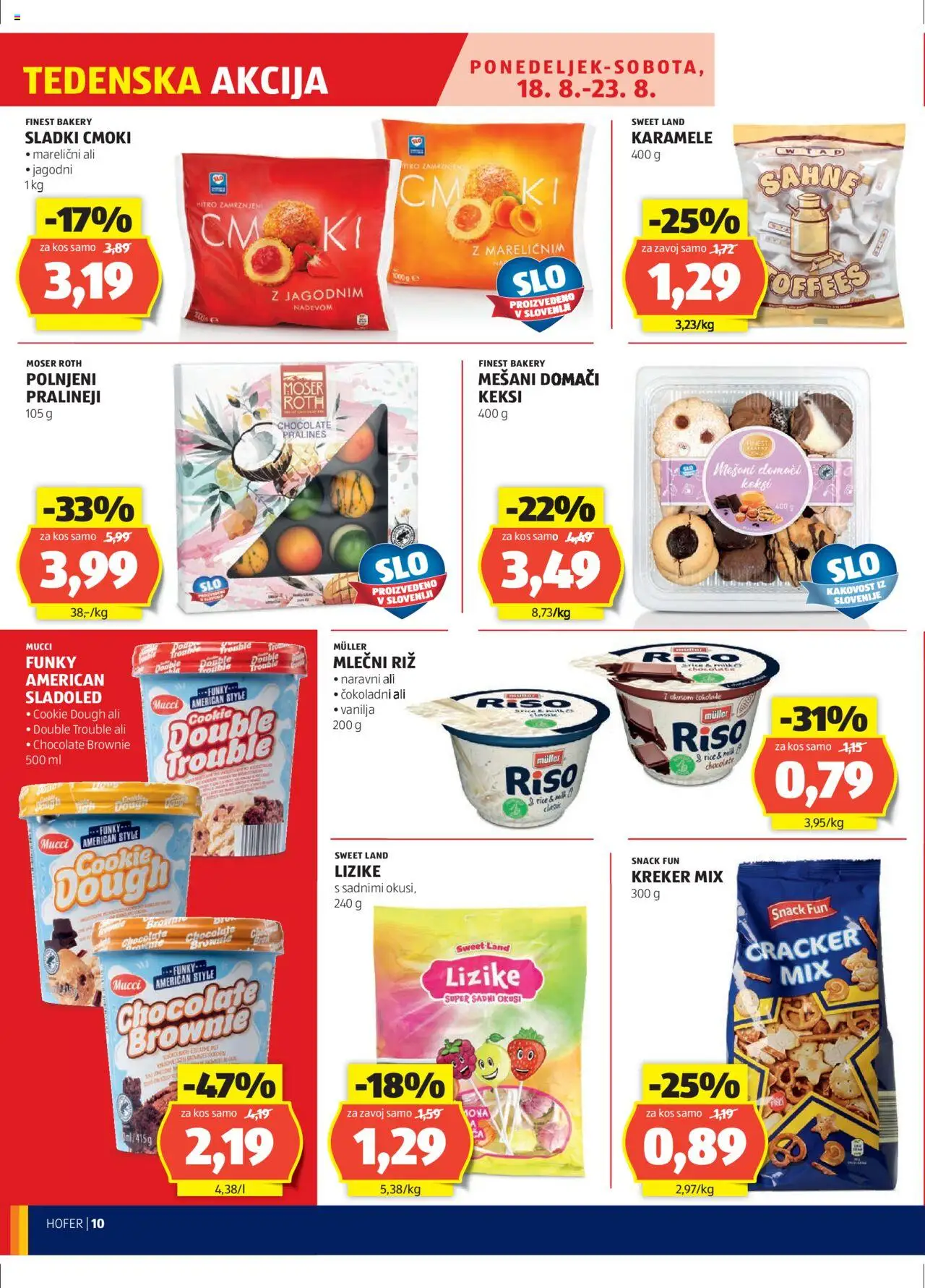 Hofer SI katalog | vrijedi od 14.08.2025 | Stranica: 10 | Proizvodi: Keksi, Sladoled