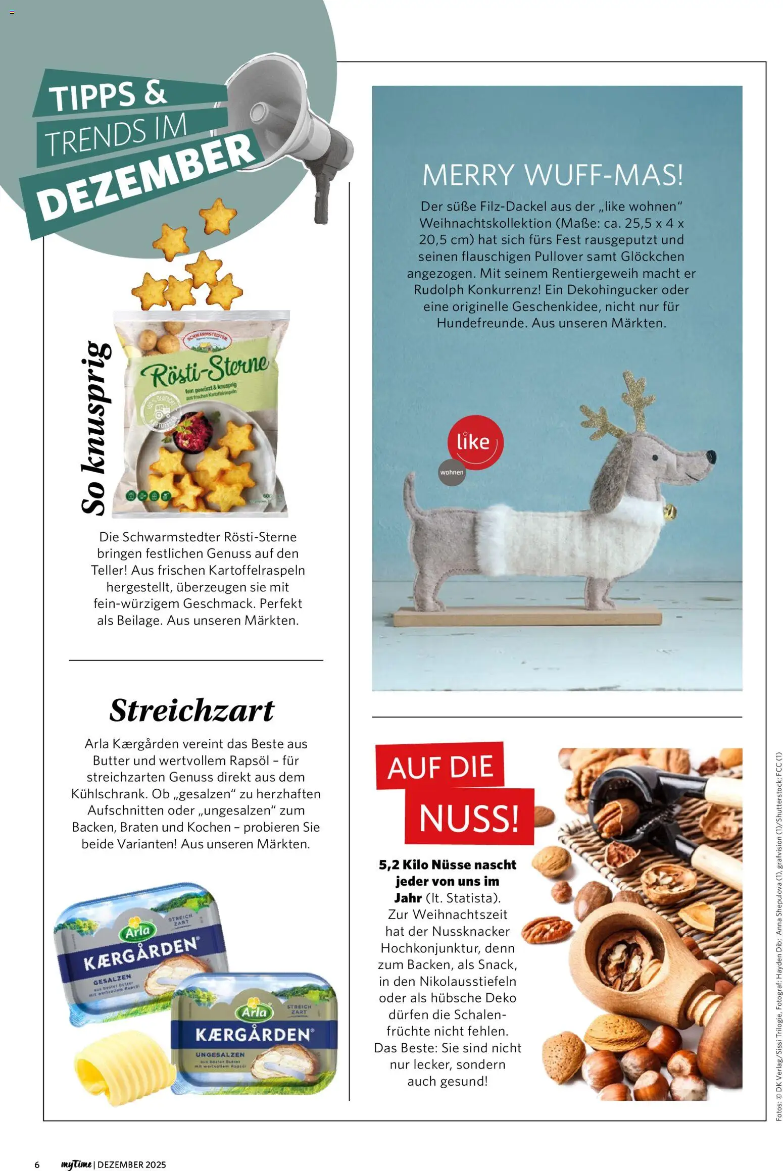 Famila Nordwest  myTime Dezember 2025 – gültig ab 01.12.2025 | Seite: 6 | Produkte: Butter, Rapsöl, Pullover, Nüsse