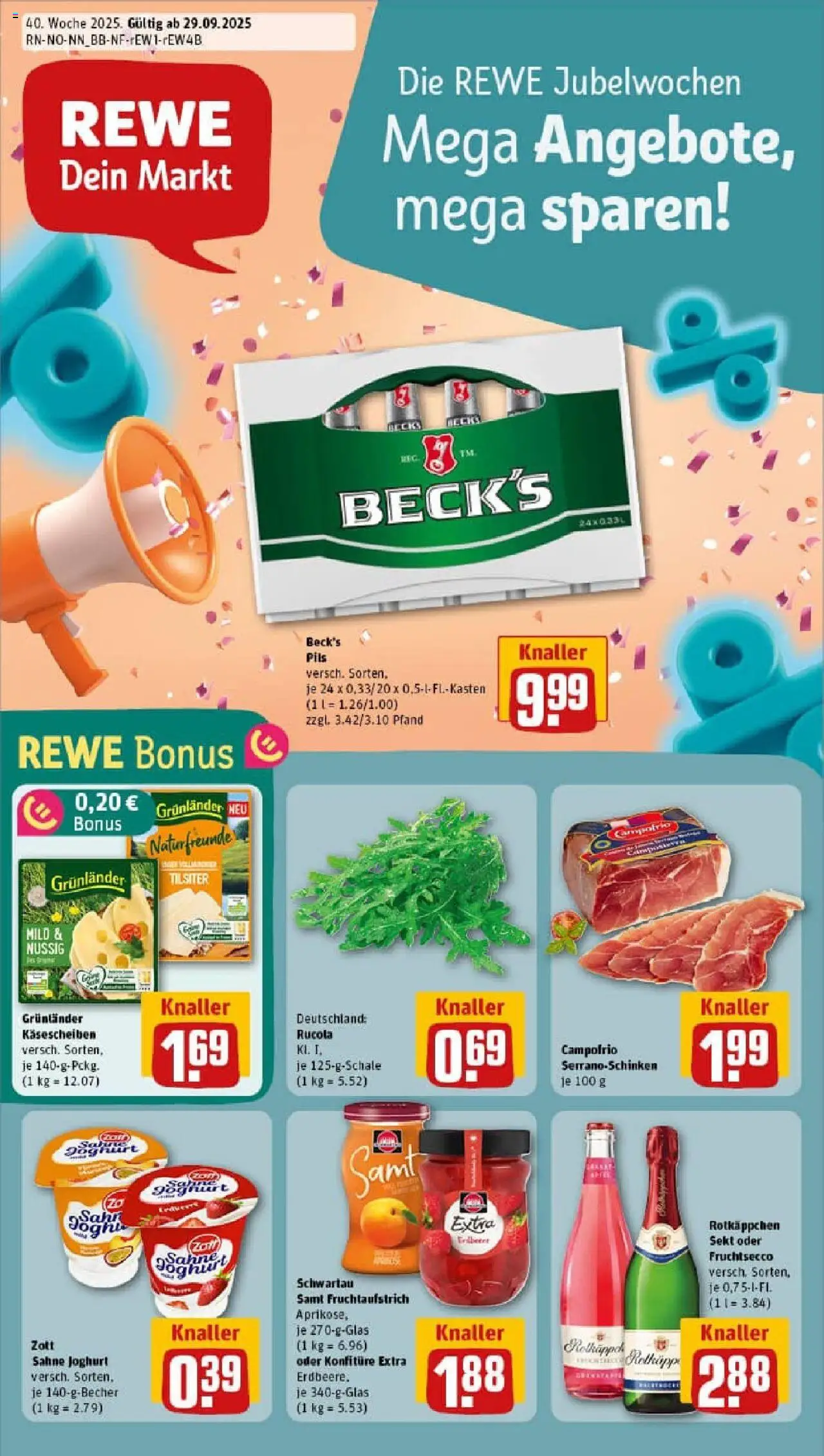 Rewe prospekt Harsefeld	 – gültig ab 28.09.2025 | Seite: 1 | Produkte: Rotkappchen sekt, Joghurt, Schwartau samt, Sahne