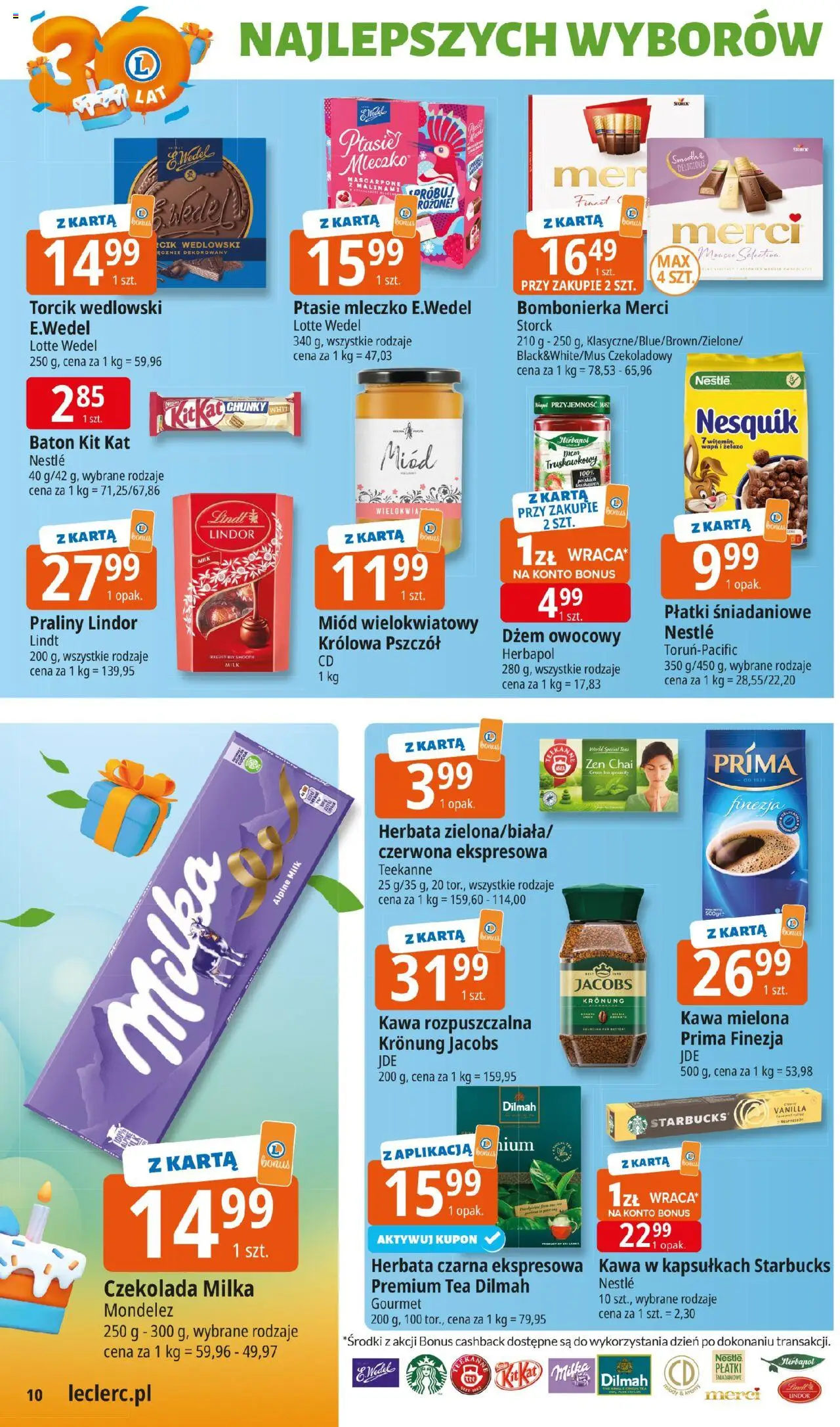 E.Leclerc Gazetka od 06.10.2025 | Strona: 10 | Produkty: Miód, Mascarpone, Kawa, Płatki