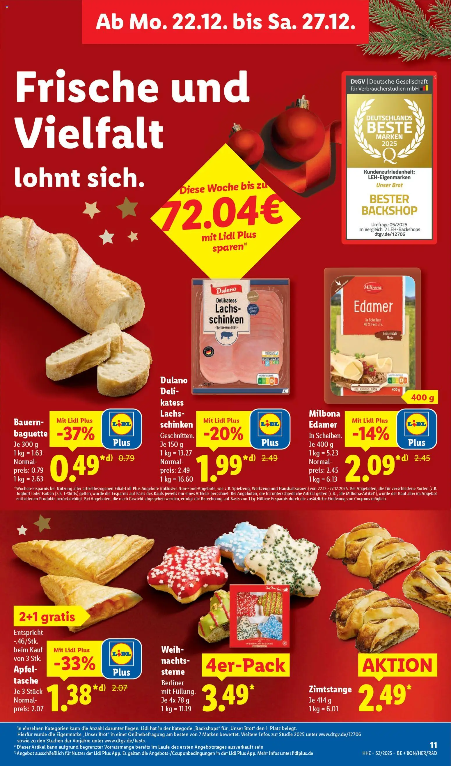 Lidl Prospekt Bernsdorf – gültig ab 22.12.2025 | Seite: 19 | Produkte: Gewicht, Baguette, Lachs, Schinken