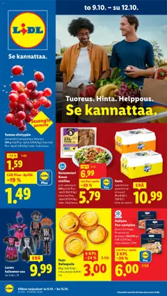 Lidl-mainoslehti voimassa 09.10.2025 alkaen