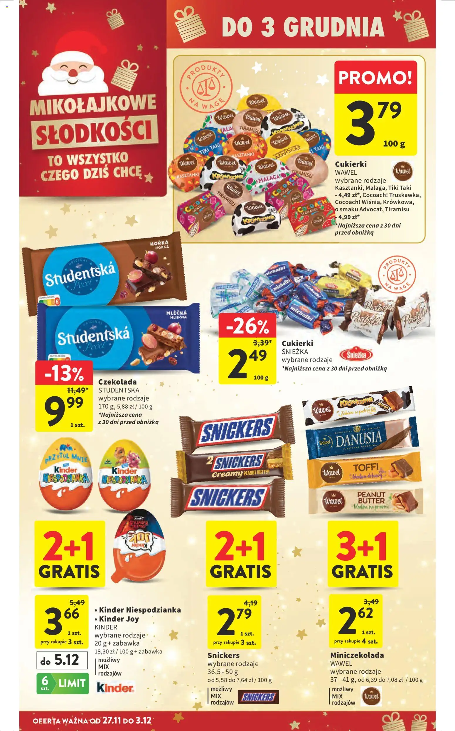 Intermarche Black Friday od 27.11.2025 | Strona: 15 | Produkty: Kinder Joy, Tiramisu, Czekolada, Cukierki