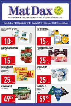 Matdax - erbjudanden - Förhandsvisning av reklamblad från butik Matdax aktuell från 08.09.2025