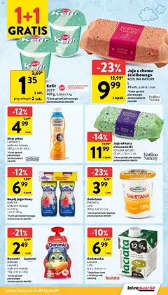 Intermarche Gazetka od 24.07.2025 | Strona: 19 | Produkty: Kefir, Śmietana, Jaja, Skyr