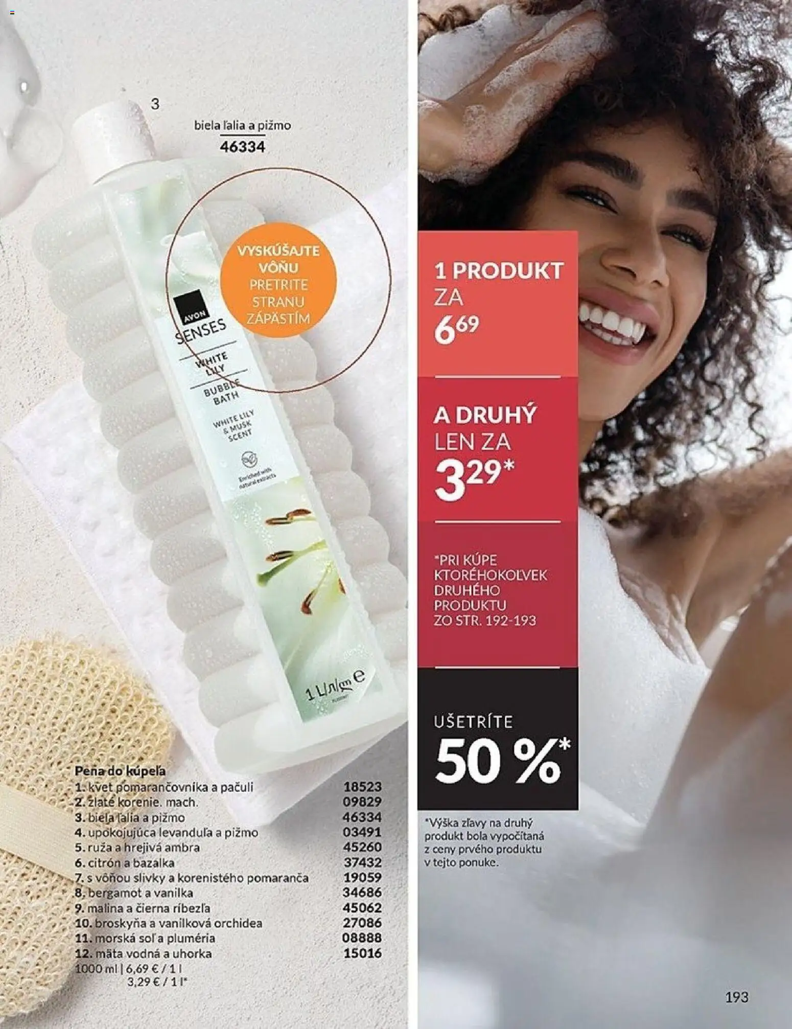 Nové Avon akcie – leták je platný od 01.02.2026 | Strana: 193 | Produkty: Pena do kúpeľa, Orchidea, Slivky