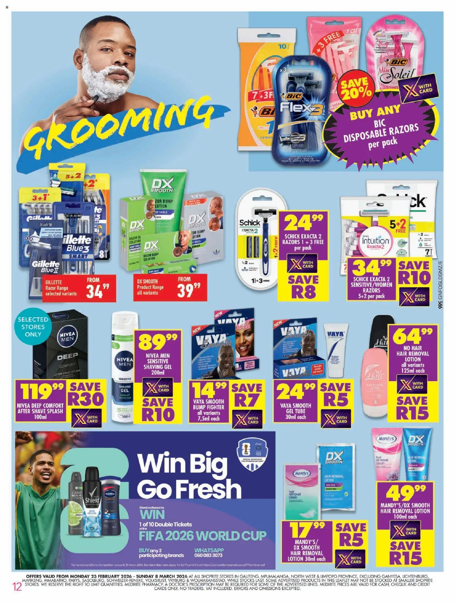 New Shoprite catalogue – valid from 23.02.2026 | Page: 12 | Products: Data, Razors, Lotion