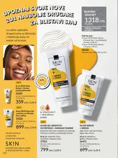 Avon SKIN Glow Gel sredstvo za čišćenje lica + piling, Gel sredstvo za čišćenje lica + piling - pregled AVON kataloga - važi od 01.11.2025 | Strana: 132