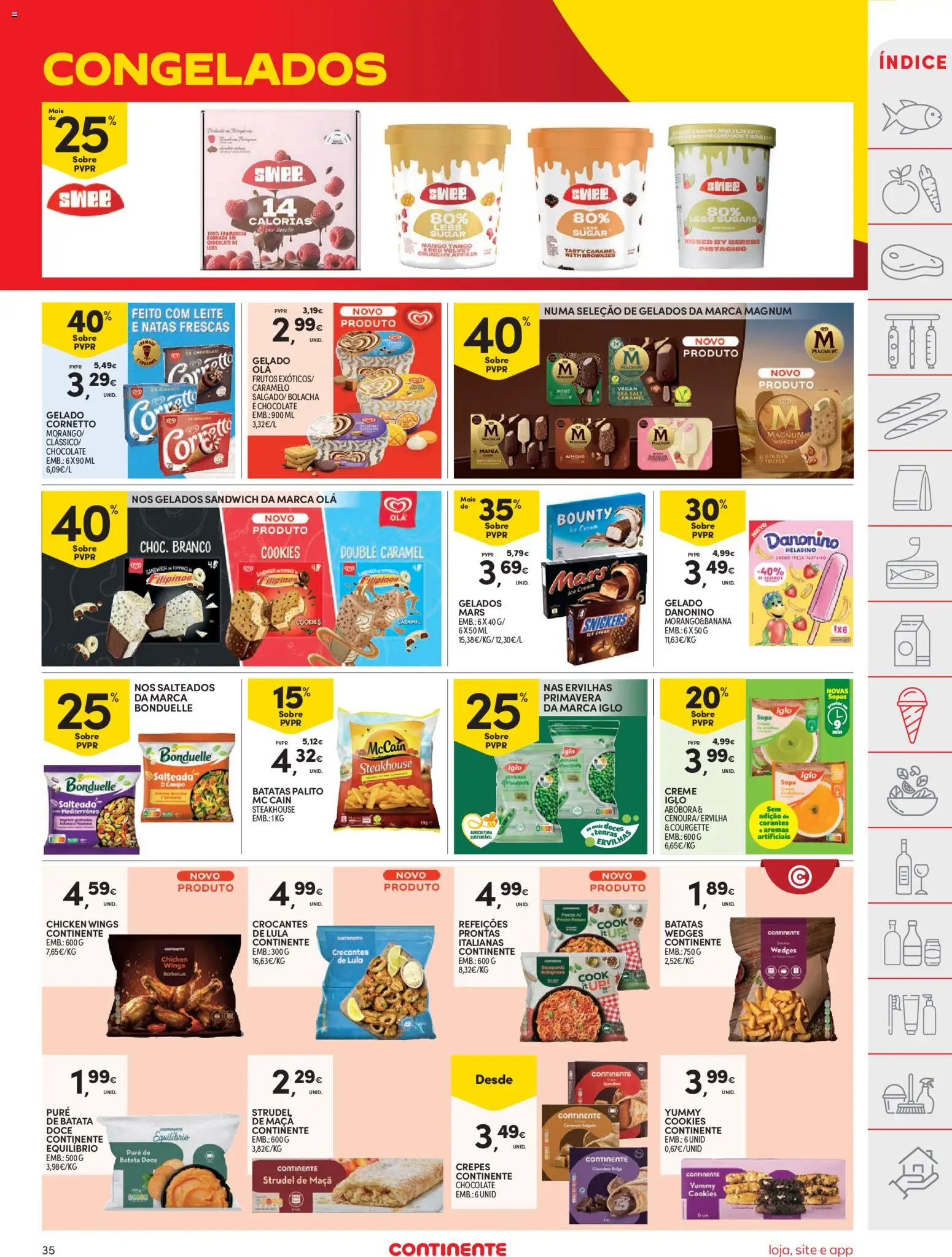 Continente folheto │ válido de 11.11.2025 | Página: 35 | Produtos: Batata, Gelado, Sopa, Abóbora