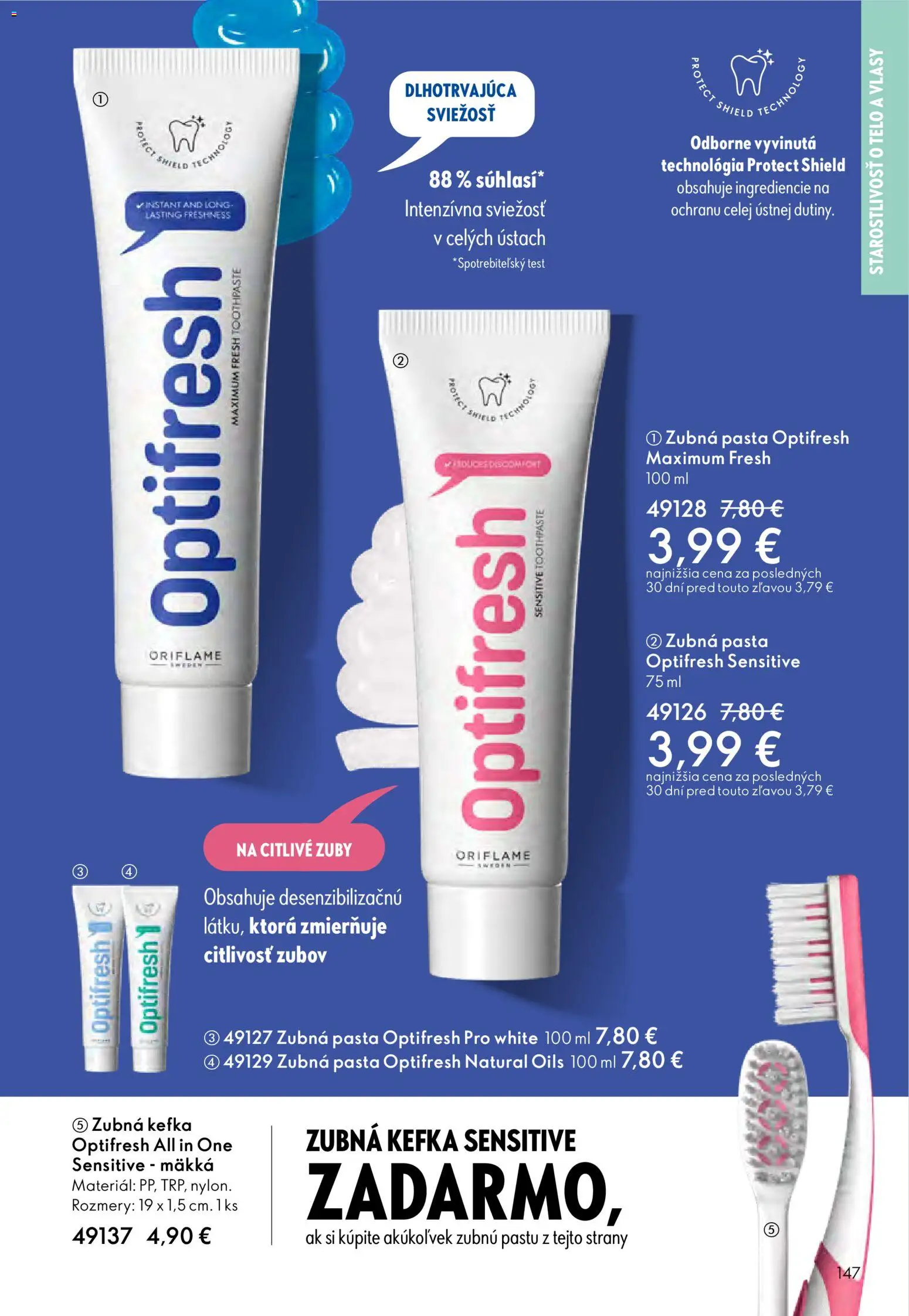 Nové Oriflame akcie – leták je platný od 11.02.2026 | Strana: 147 | Produkty: Zubná kefka, Zubná pasta