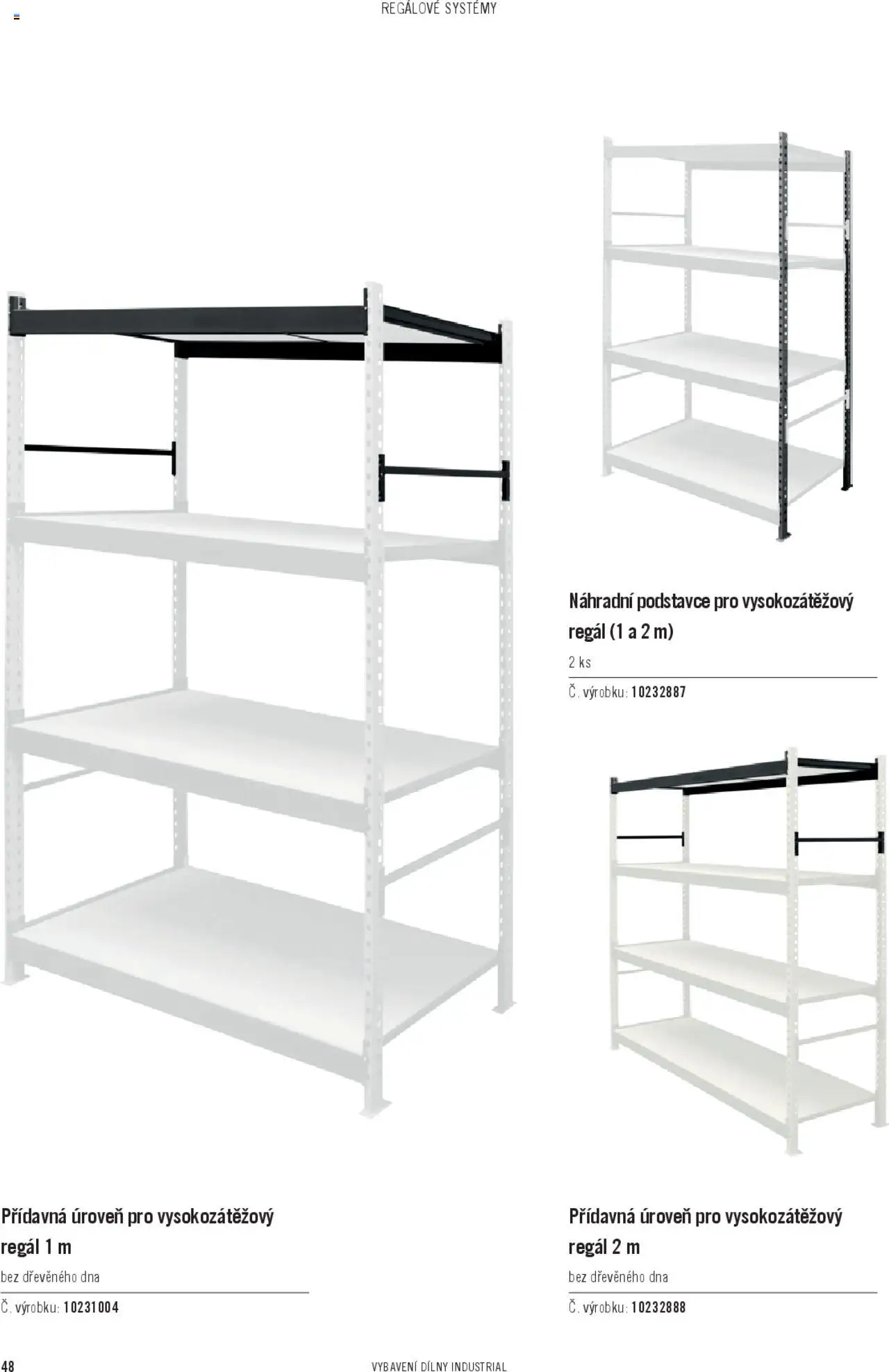HORNBACH katalog - INDUSTRIAL - Systém vybavení dílny od 06.02.2025 | Strana: 48 | Produkty: Regál