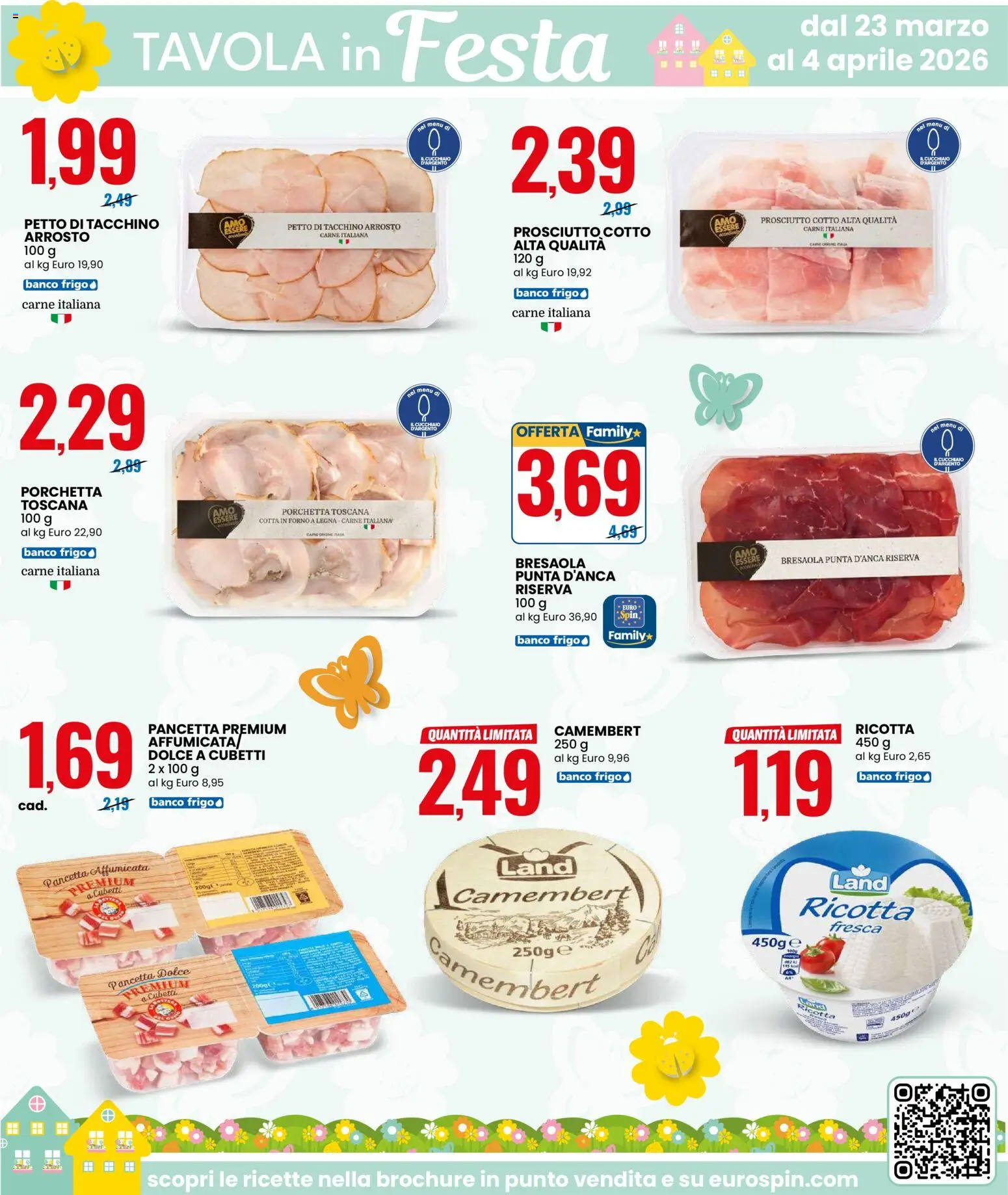 Volantino Eurospin del 23.03.2026 | Pagina: 3 | Prodotti: Arrosto, Prosciutto Cotto, Bresaola, Pancetta