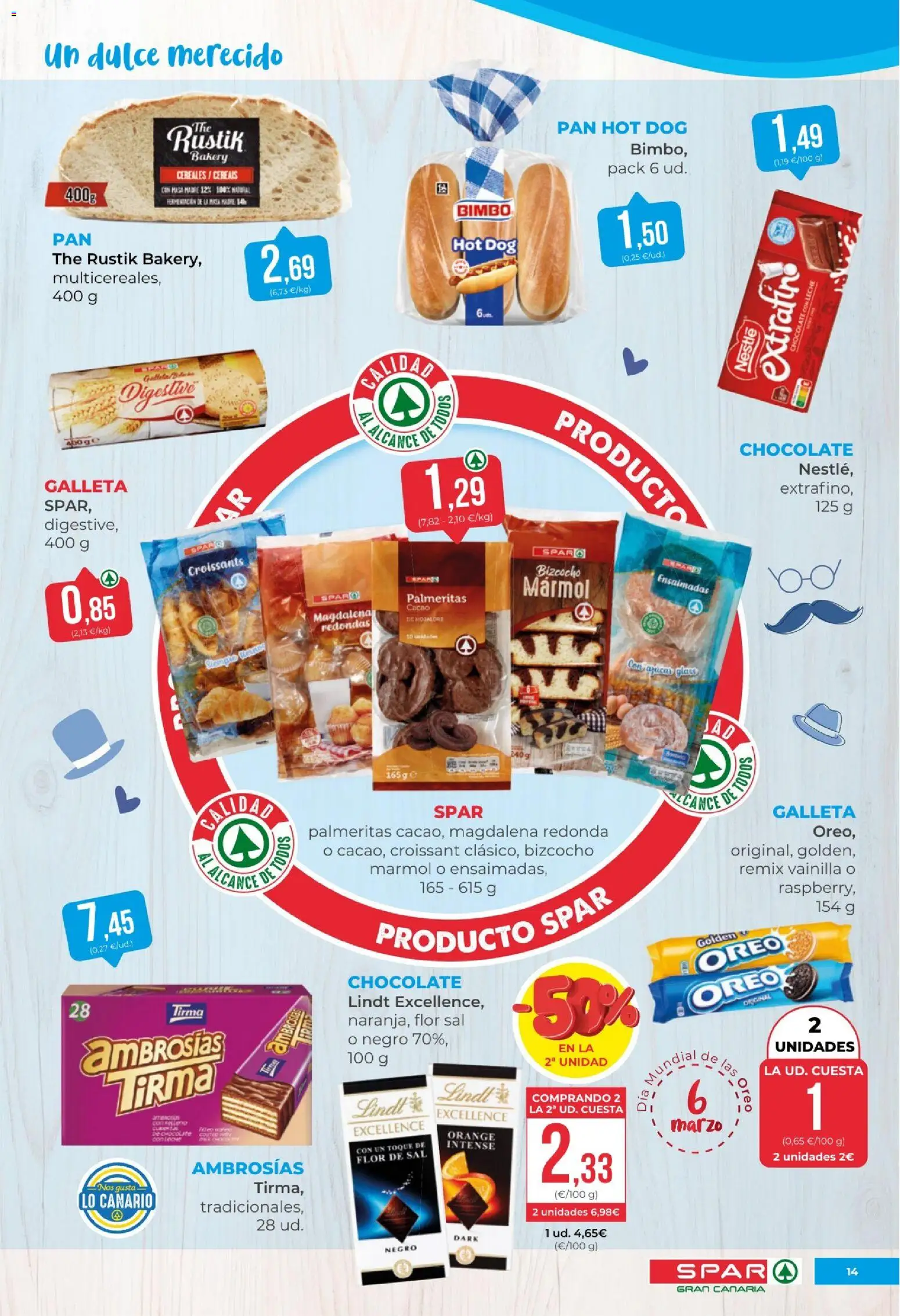 Spar folleto │ válido desde el 06.03.2026 | Página: 14 | Productos: Leche, Pan, Cereales, Bizcocho