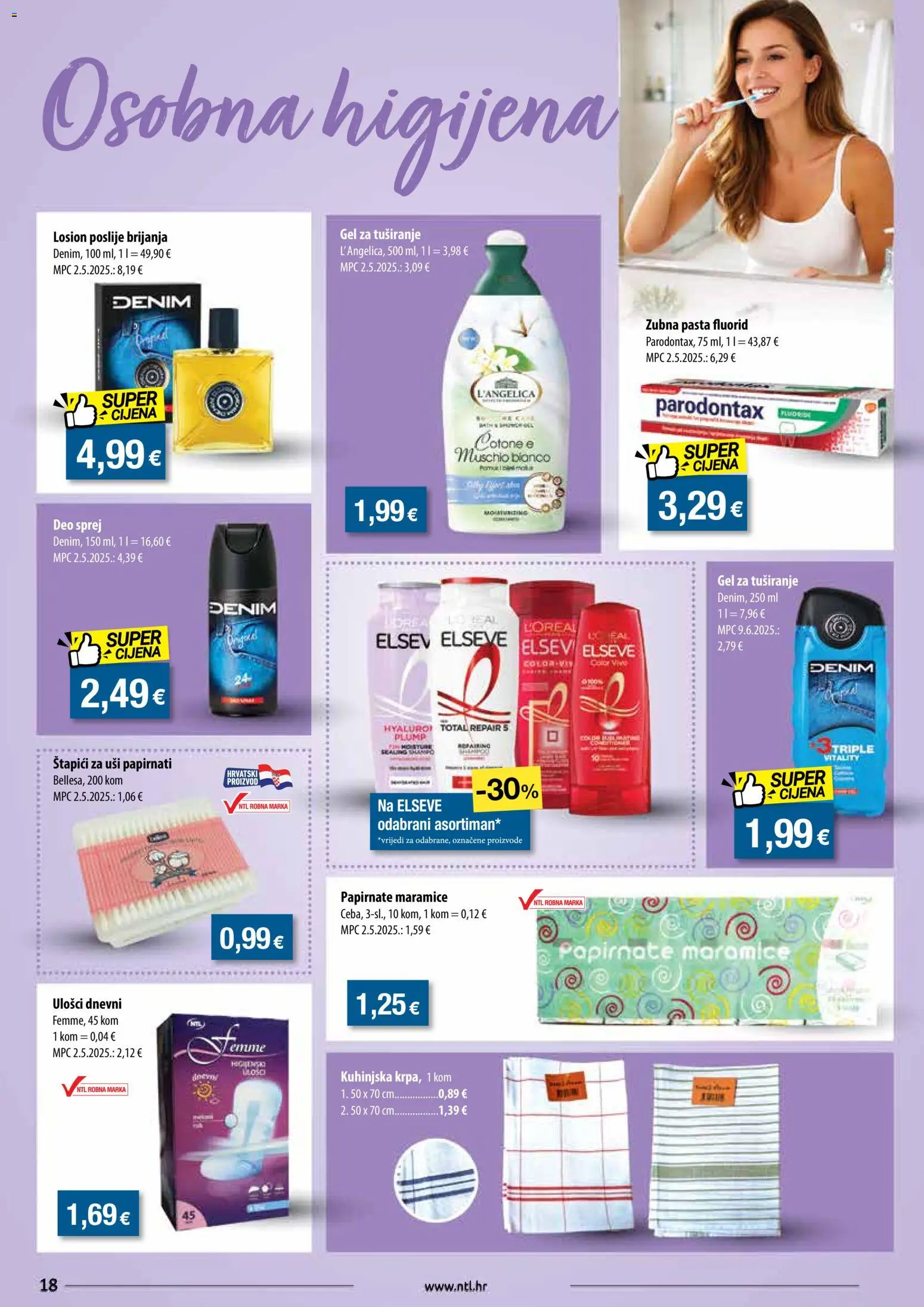 NTL katalog | vrijedi od 08.04.2026 | Stranica: 18 | Proizvodi: Štapići za uši, Pasta, Štapići, Parodontax