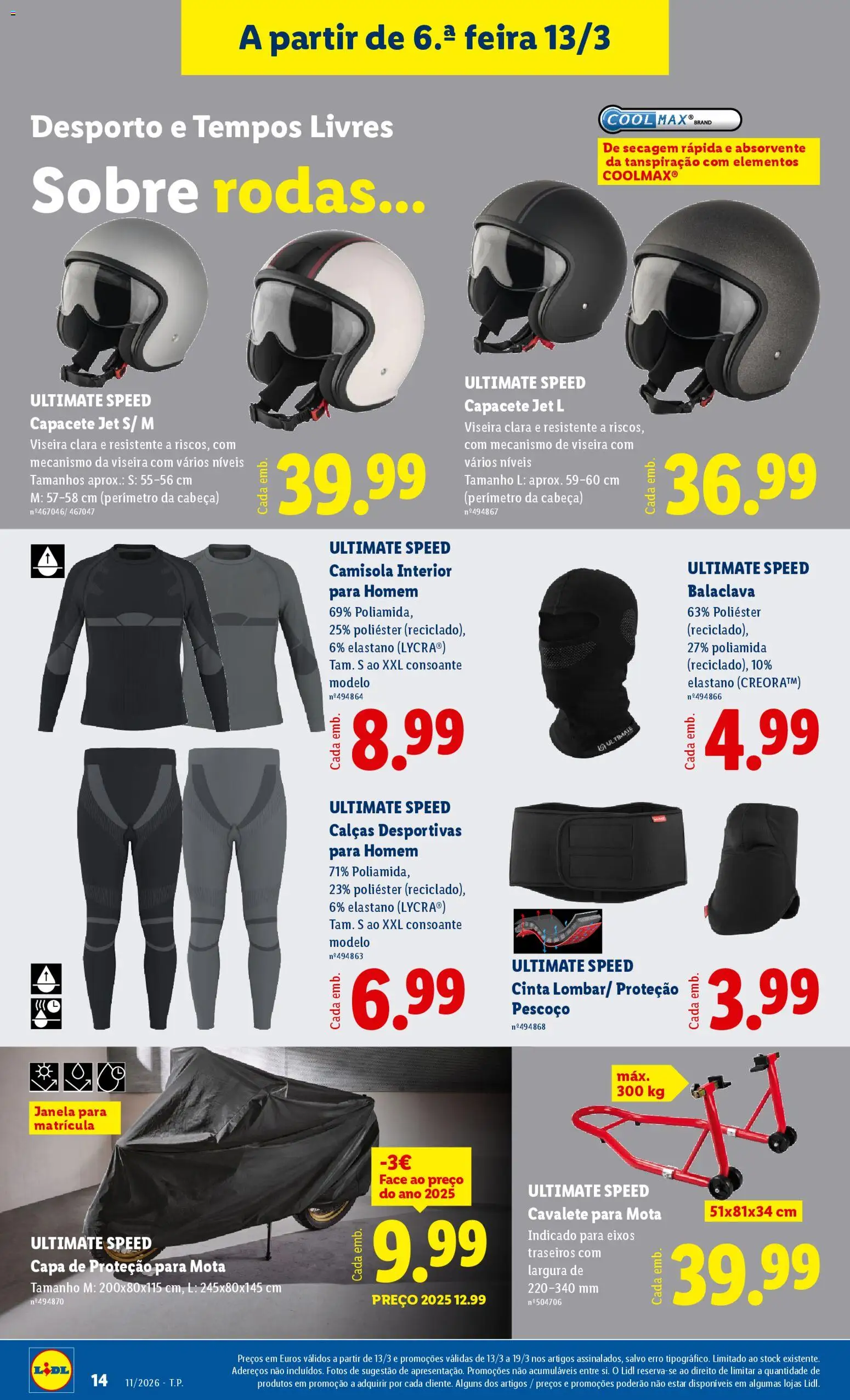 Lidl Novidades │ válido de 09.03.2026 | Página: 14 | Produtos: Capacete, Calças, Janela, Cavalete