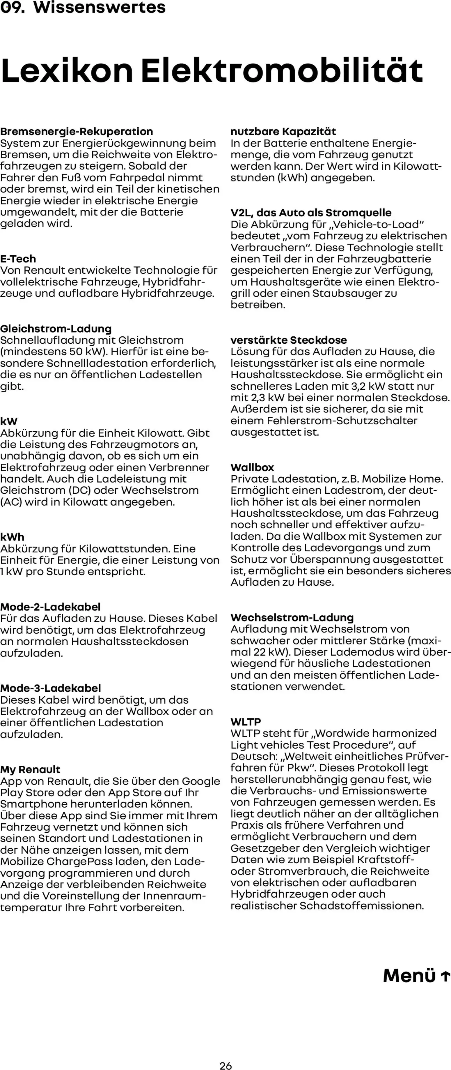 Renault Scenic E-Tech – gültig ab 15.01.2026 | Seite: 26 | Produkte: Kabel, Staubsauger, Batterie, Smartphone