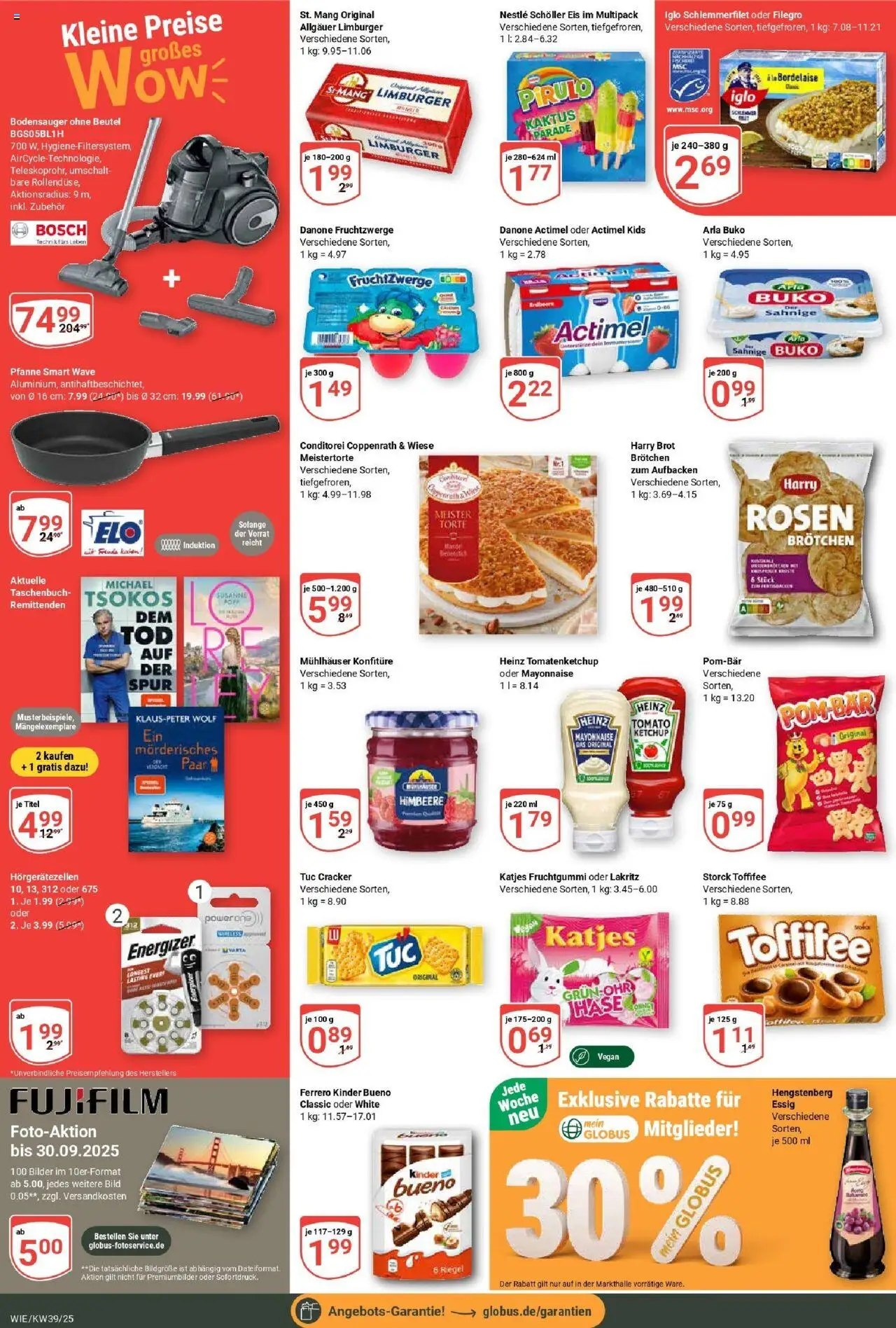 Globus prospekt Waghäusel	 – gültig ab 21.09.2025 | Seite: 2 | Produkte: Bilder, Arla buko, Toffifee, Iglo schlemmerfilet