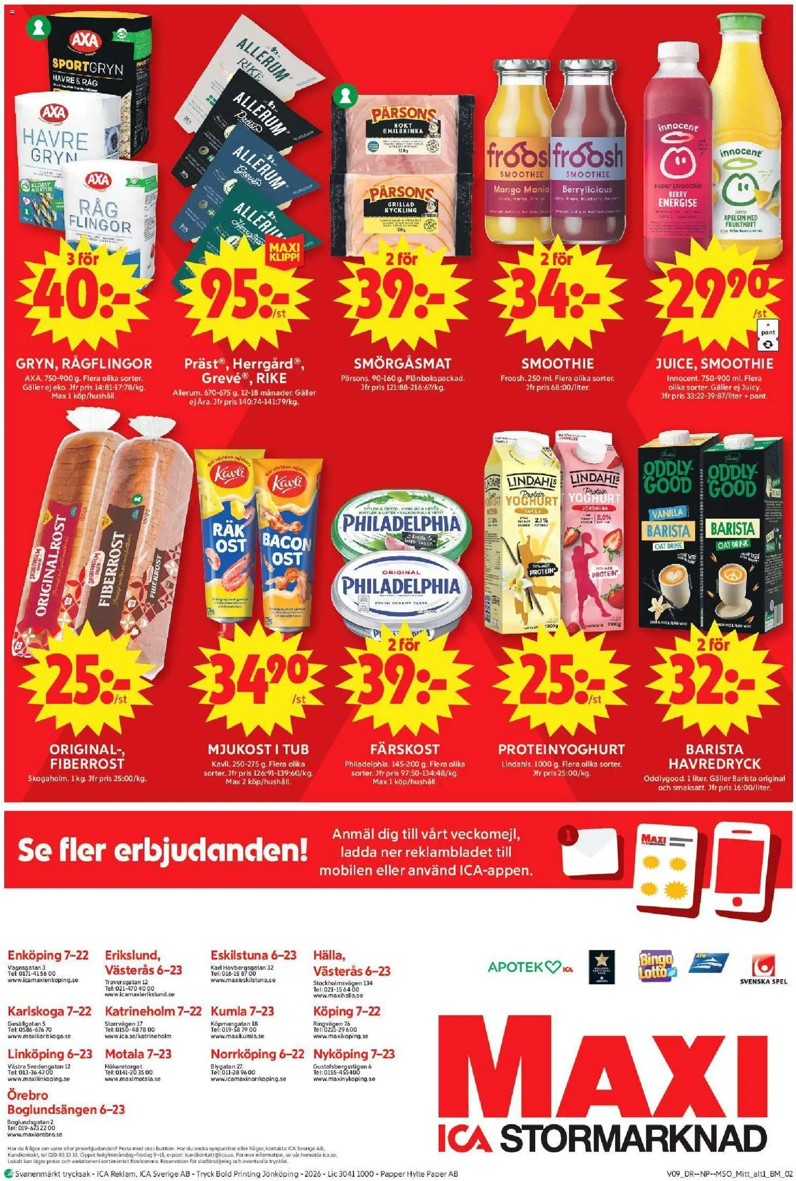 ICA Maxi reklamblad aktuell från 23.02.2026 | Sida: 18 | Produkter: Galler, Vitlök, Mjukost, Apelsin