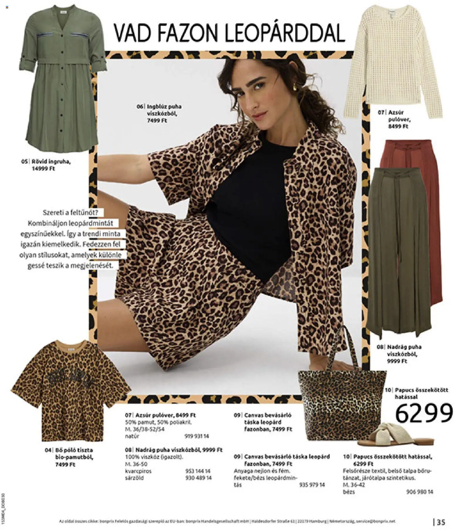 Bonprix akciós ujság - amely érvényes a következő dátumtól: 30.03.2026 | Oldal: 37 | Termékek: Papucs, Ingblúz, Táska, Nadrág