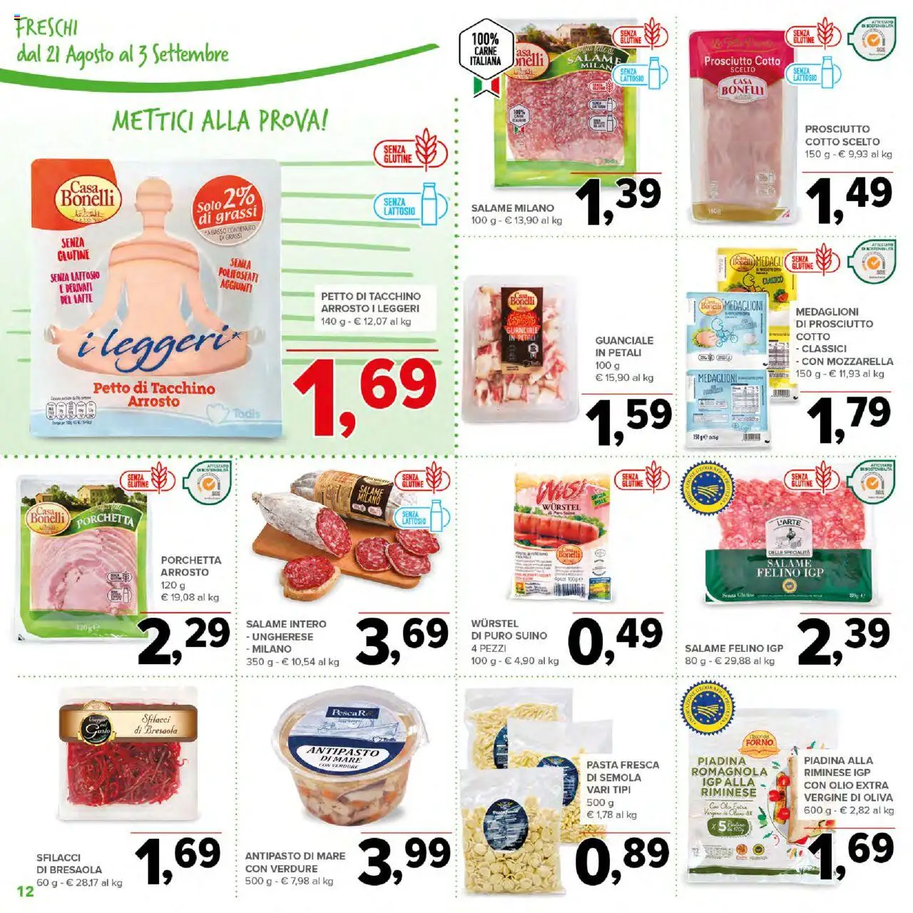 Volantino Todis del 21.08.2025 | Pagina: 12 | Prodotti: Salame, Verdure, Wurstel, Guanciale