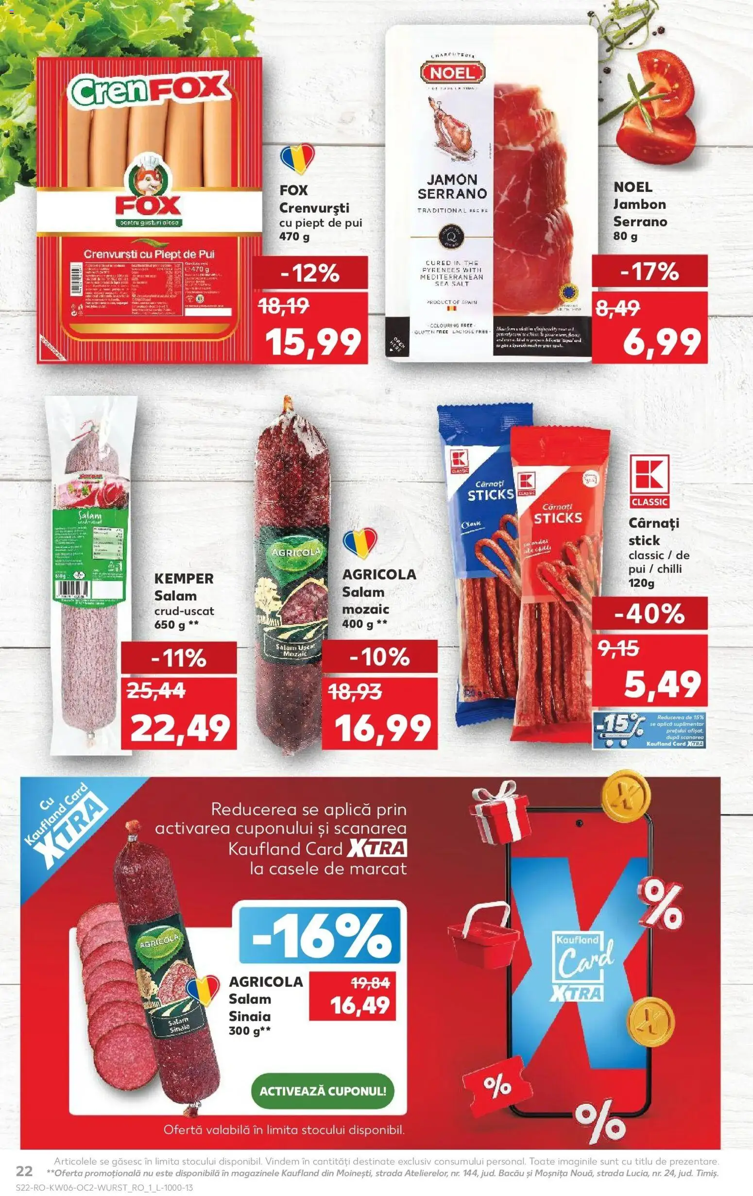 Noul catalog Kaufland – valabil de la 04.02.2026 | Pagină: 22 | Produse: Chilli, Hacıyatmaz Kedi Oyuncağı, Crenvurști, Salam