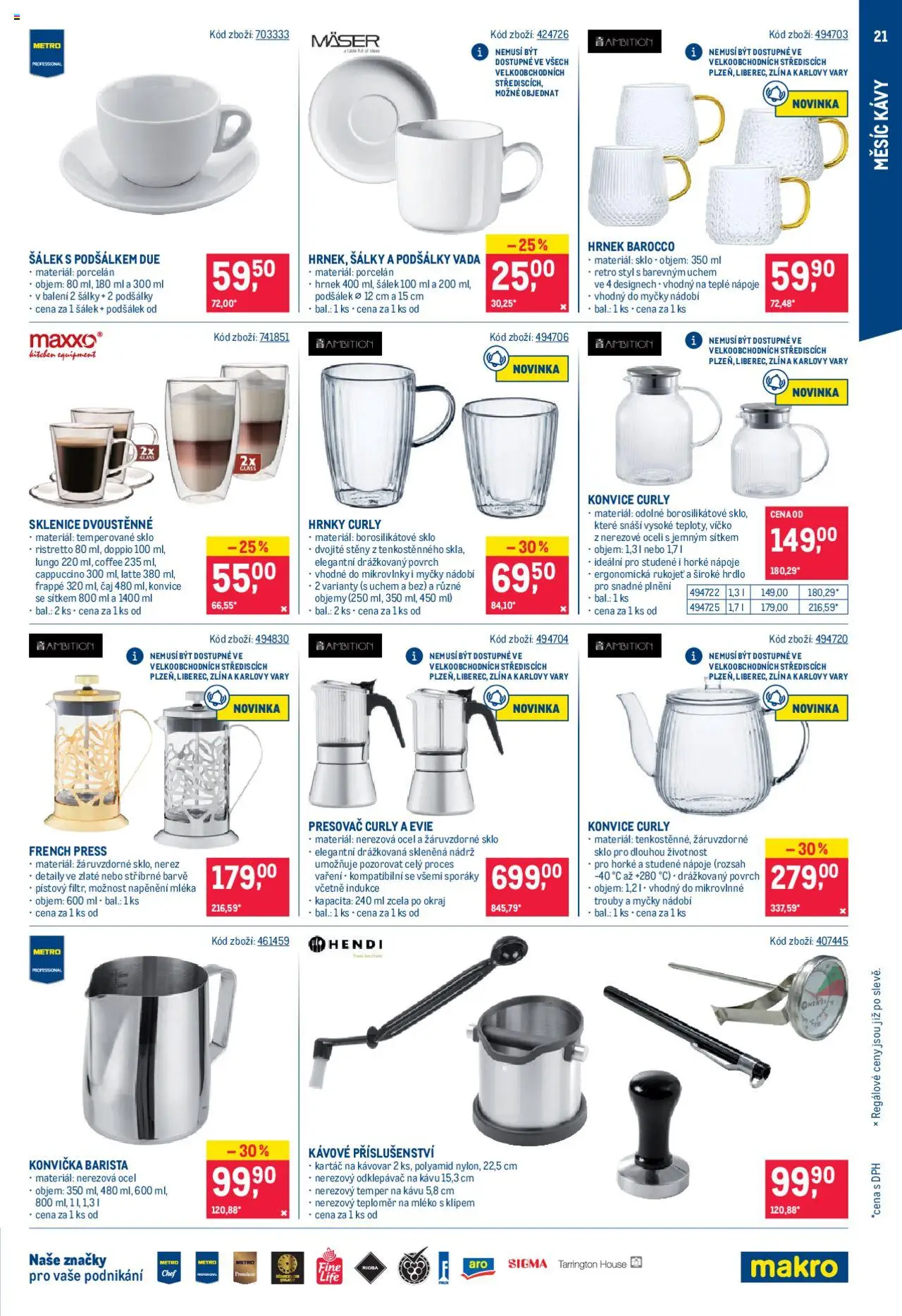 Makro leták - Měsíc kávy od 10.09.2025 | Strana: 21 | Produkty: Hrnky, Mléko, Hrnek, Cappuccino