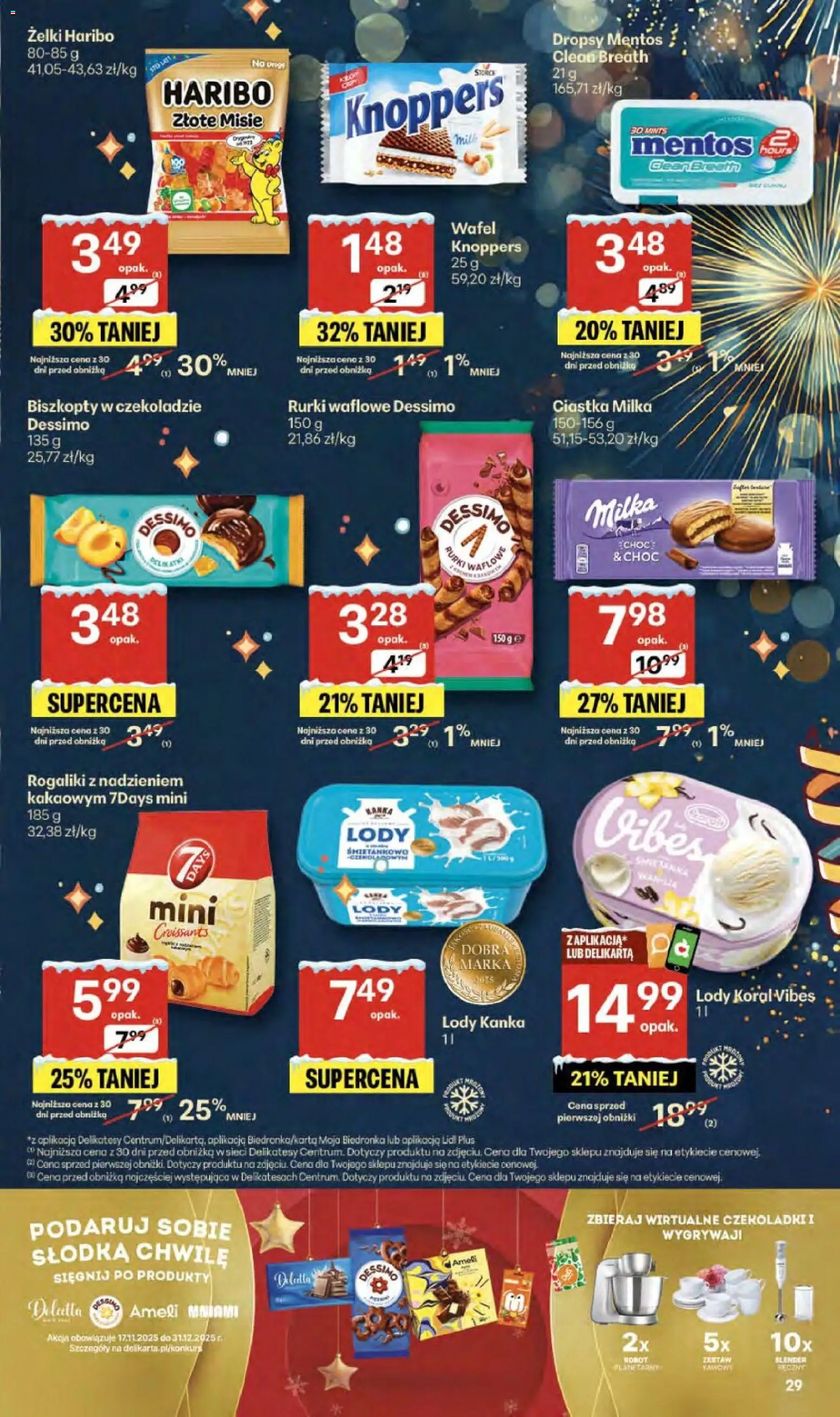 Delikatesy Centrum Gazetka - Sklepy Własne od 29.12.2025 | Strona: 29 | Produkty: Czekoladki, Żelki, Ciastka, Rurki waflowe