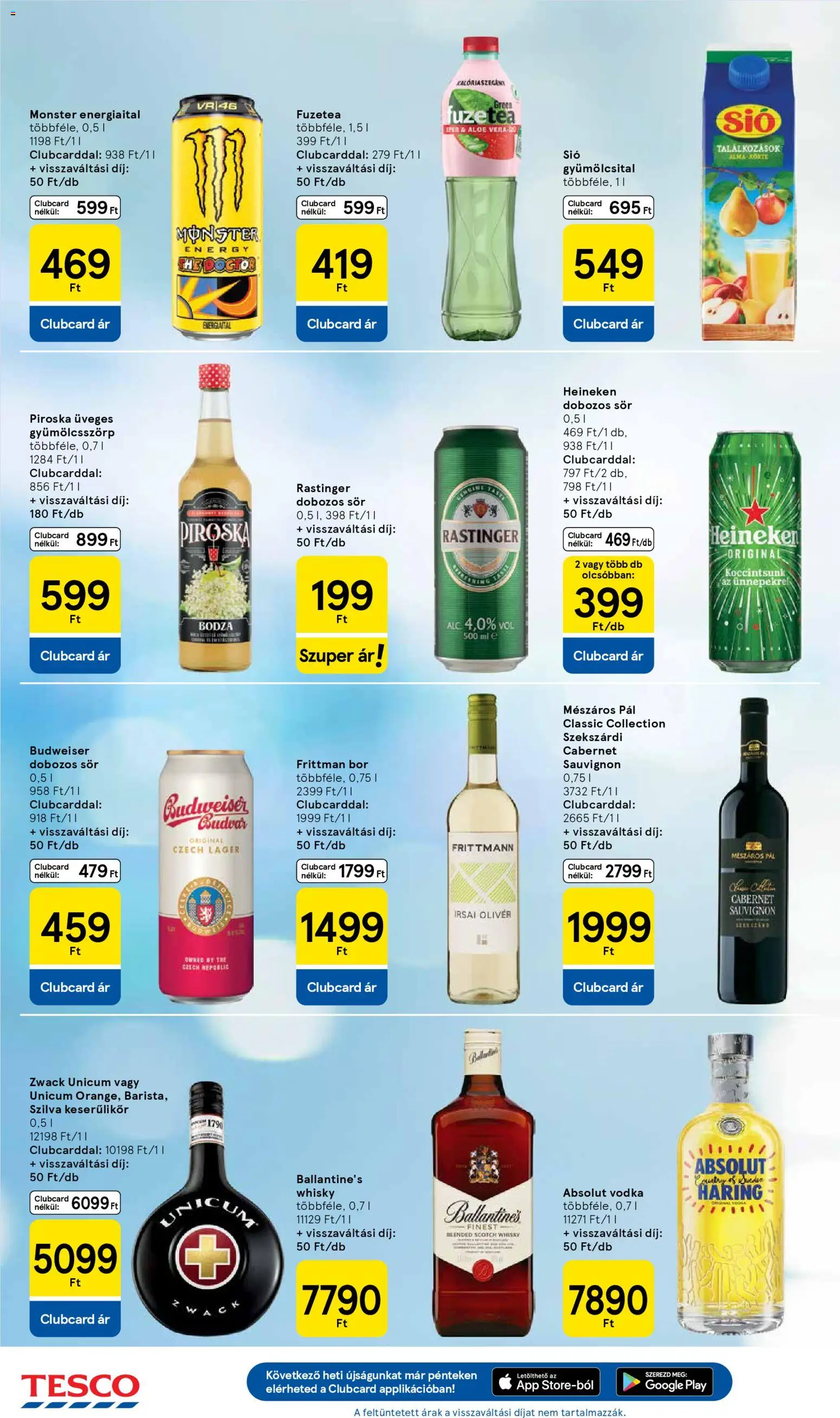 Tesco akciós ujság - amely érvényes a következő dátumtól: 19.03.2026 | Oldal: 6 | Termékek: Gyümölcsital, Szilva, Bor, Sör