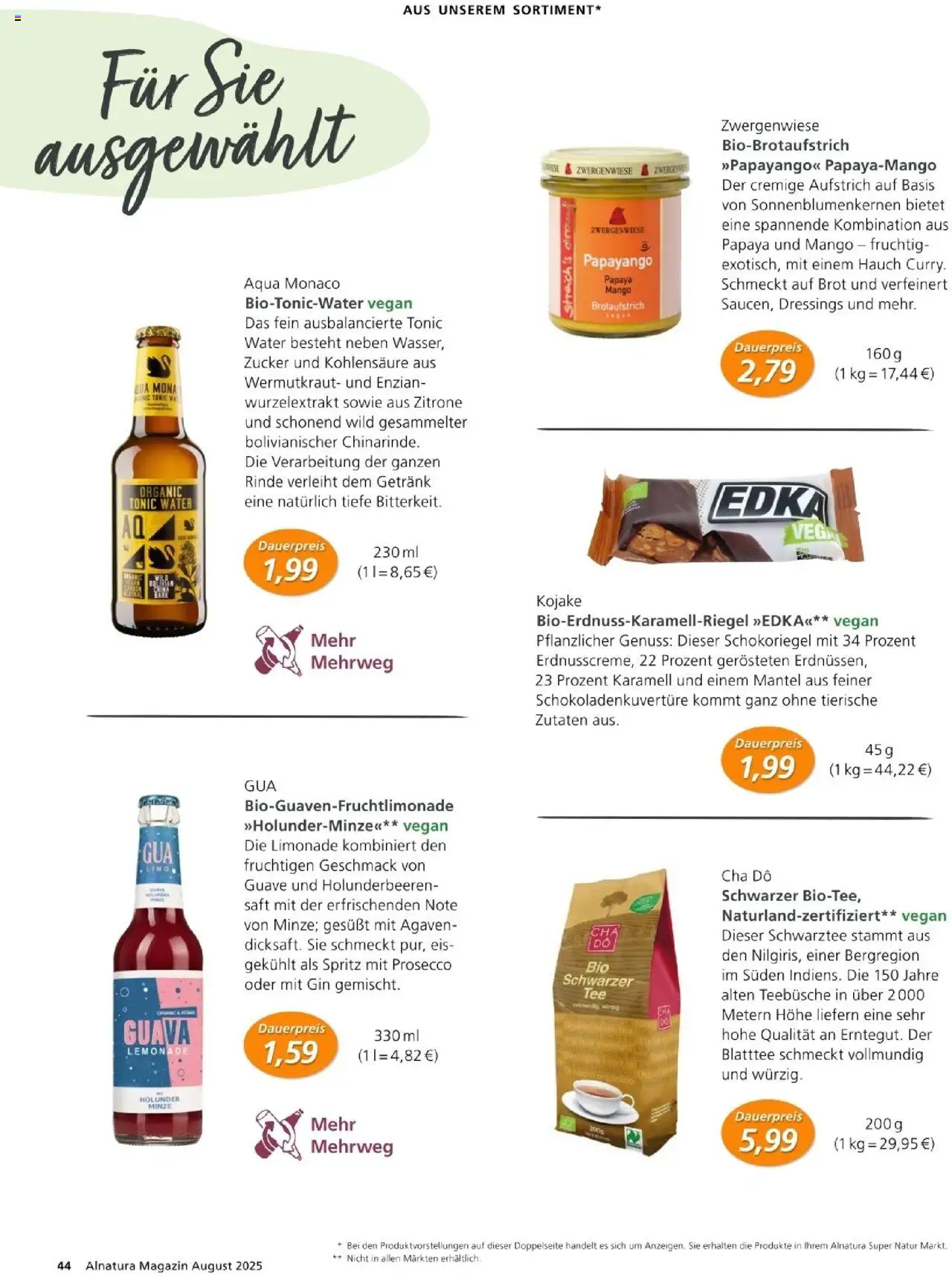 Alnatura Prospekt - gültig ab dem 01.08.2025 | Seite: 44 | Produkte: Mango, Mantel, Saft, Gin