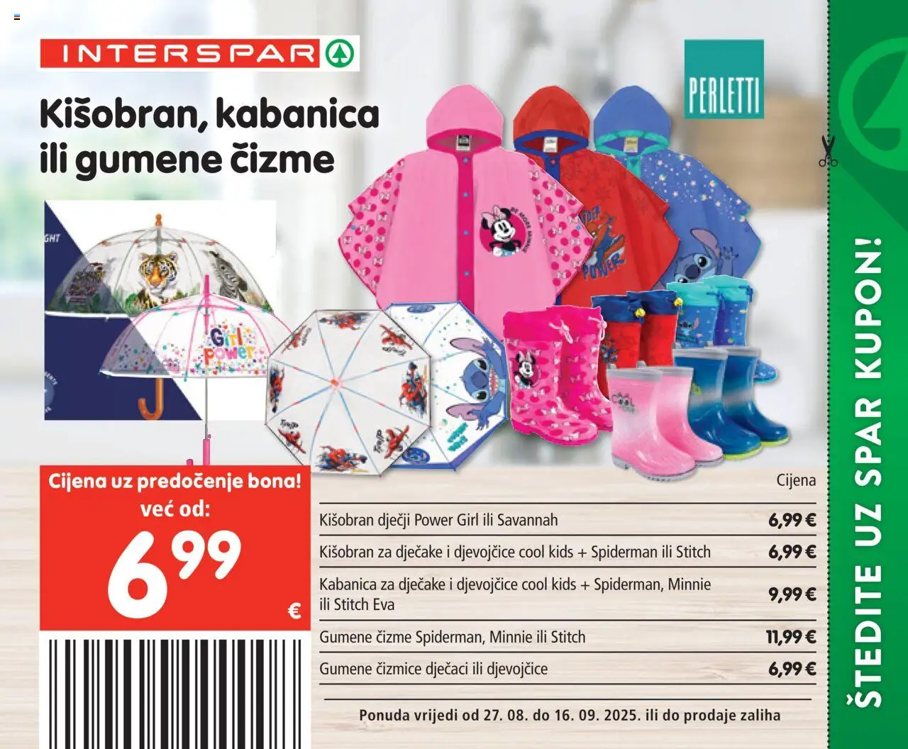 Interspar katalog | vrijedi od 27.08.2025 | Stranica: 28 | Proizvodi: Čizme, Gumene čizme, Kišobran