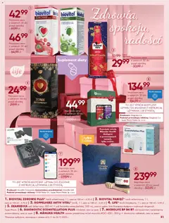 Pogląd oferty "Super-pharm Gazetka - Jakie piękne Święta" - ważna od 06.11.2025 | Strona: 31 | Produkty: Miód, Ciśnieniomierz, Sok, Tonik
