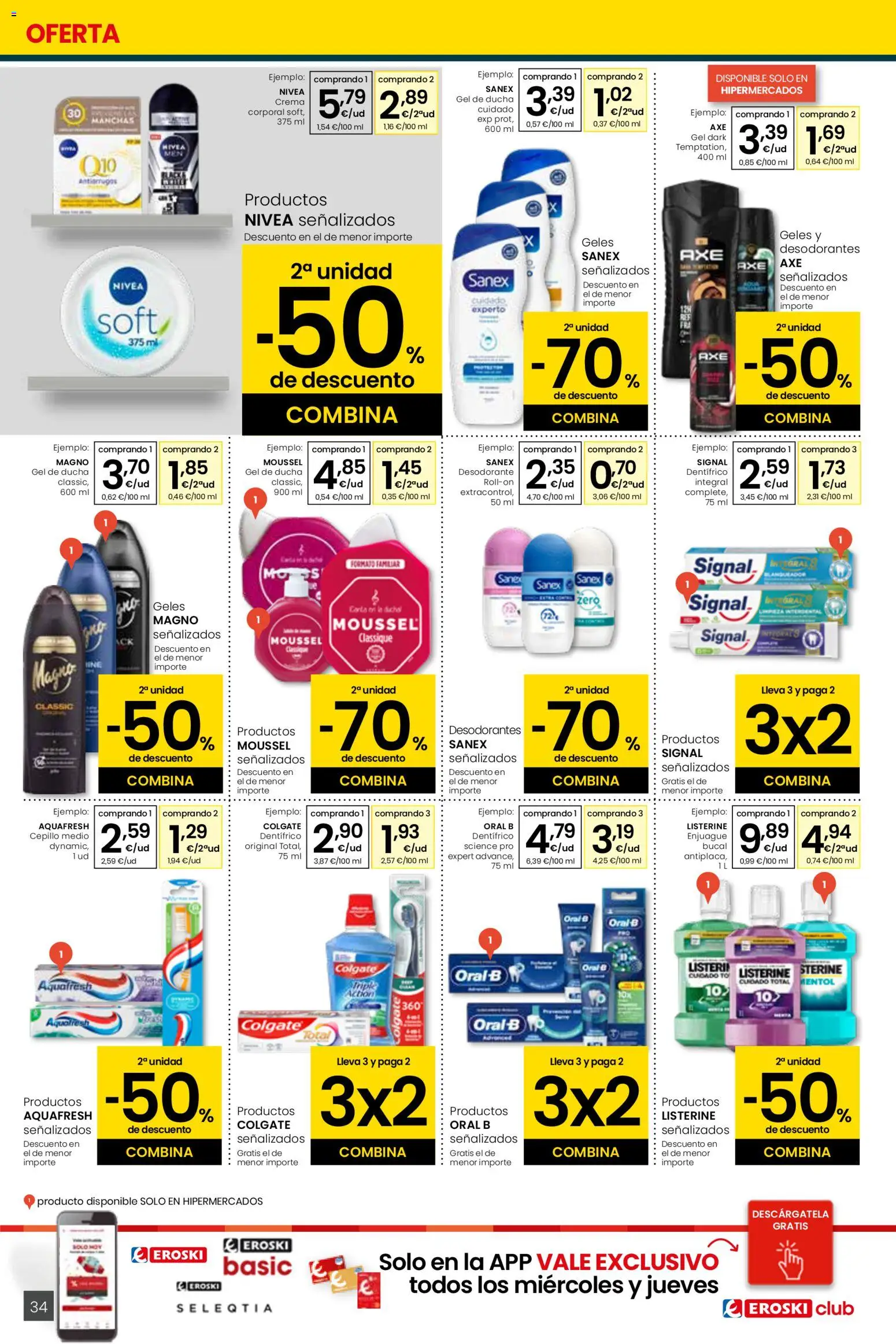 Eroski folleto │ válido desde el 05.01.2026 | Página: 34 | Productos: Cepillo, Gel de ducha, Desodorante, Ducha