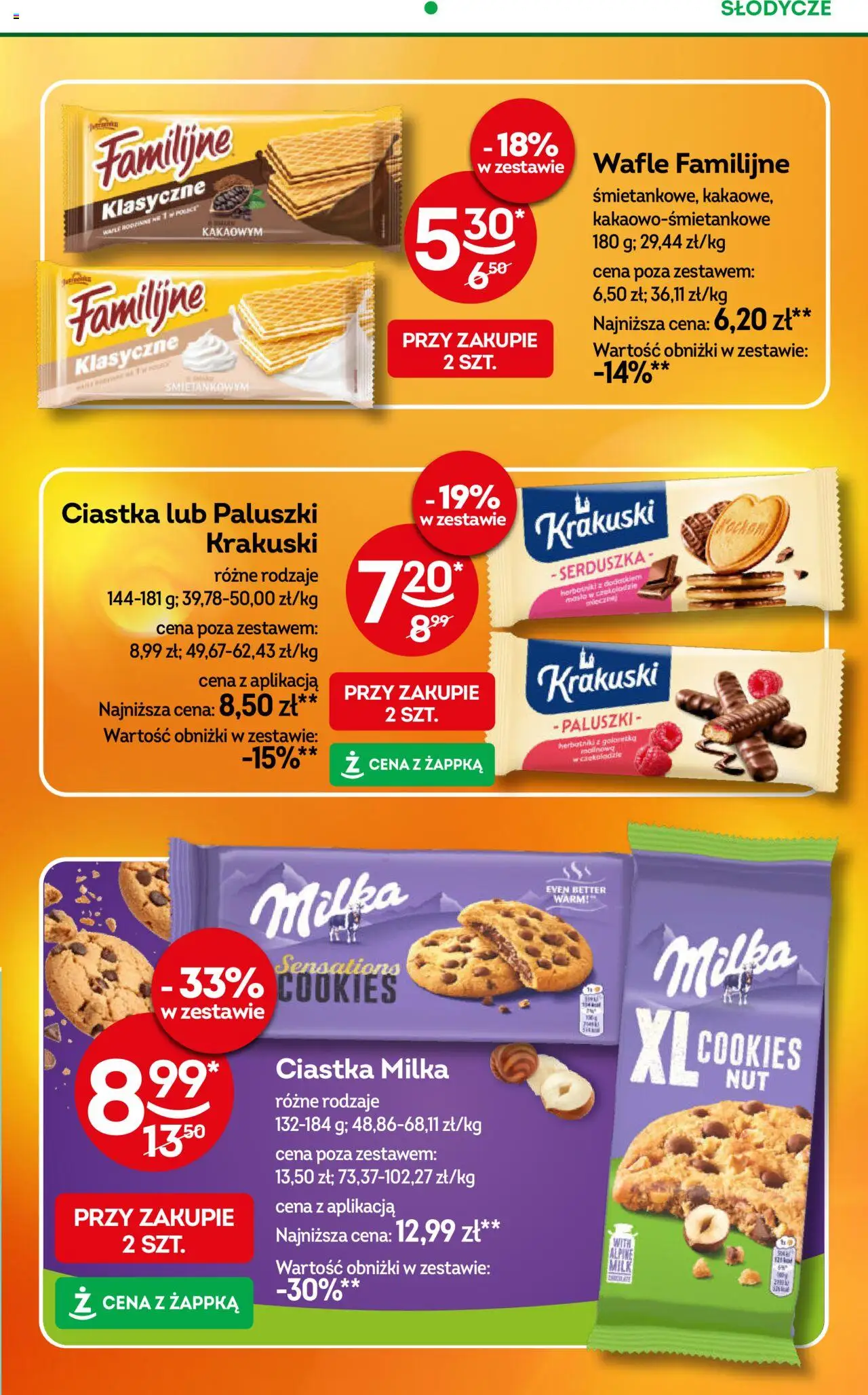 Żabka Gazetka od 08.10.2025 | Strona: 47 | Produkty: Słodycze, Galaretka, Milka, Ciastka