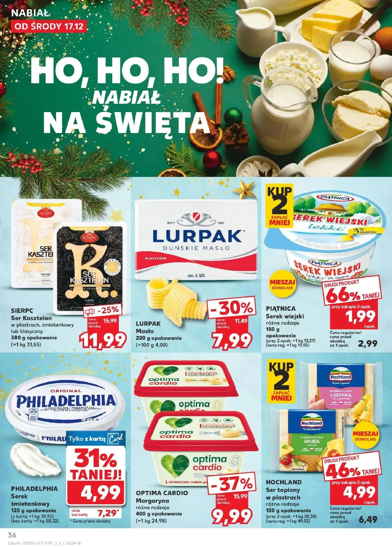 Kaufland gazetka od 17.12.2025 | Strona: 36 | Produkty: Karta, Ser topiony, Serek, Serek wiejski