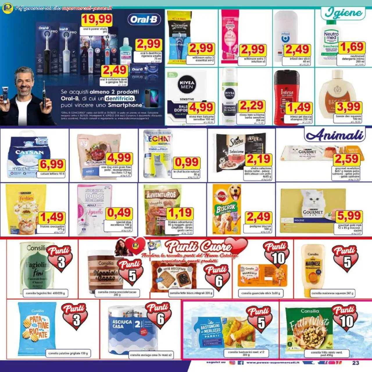 Volantino Pewex del 18.08.2025 | Pagina: 23 | Prodotti: Detergente intimo, Patatine, Nuggets, Smartphone
