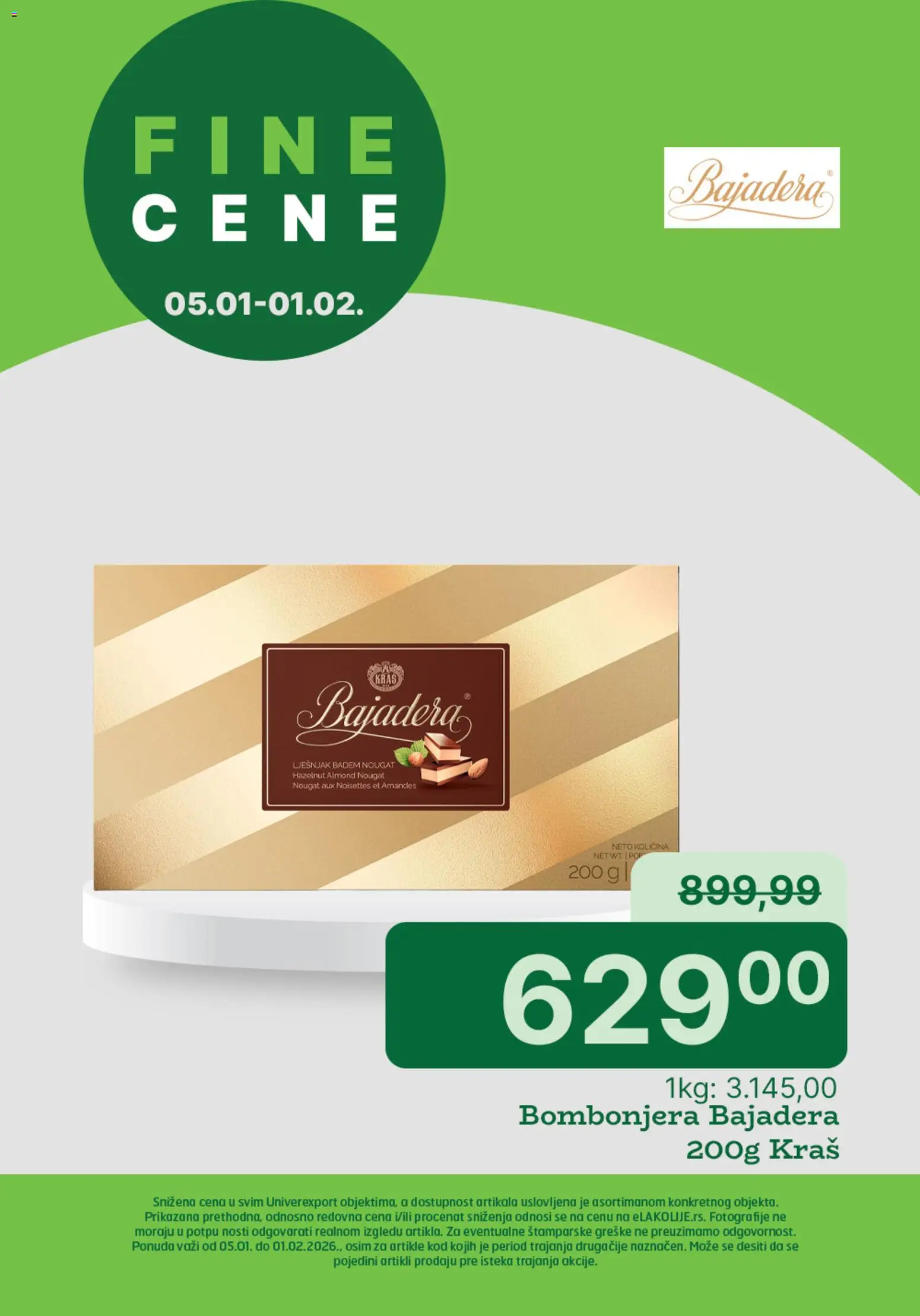 Univerexport katalog - važi od 05.01.2026 | Strana: 1 | Proizvode: Badem, Bombonjera