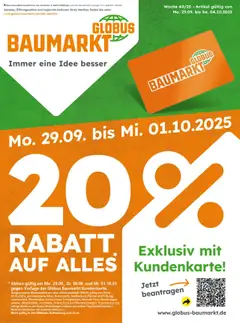 Globus Baumarkt - Berlin ab 29.09.2025 gültig