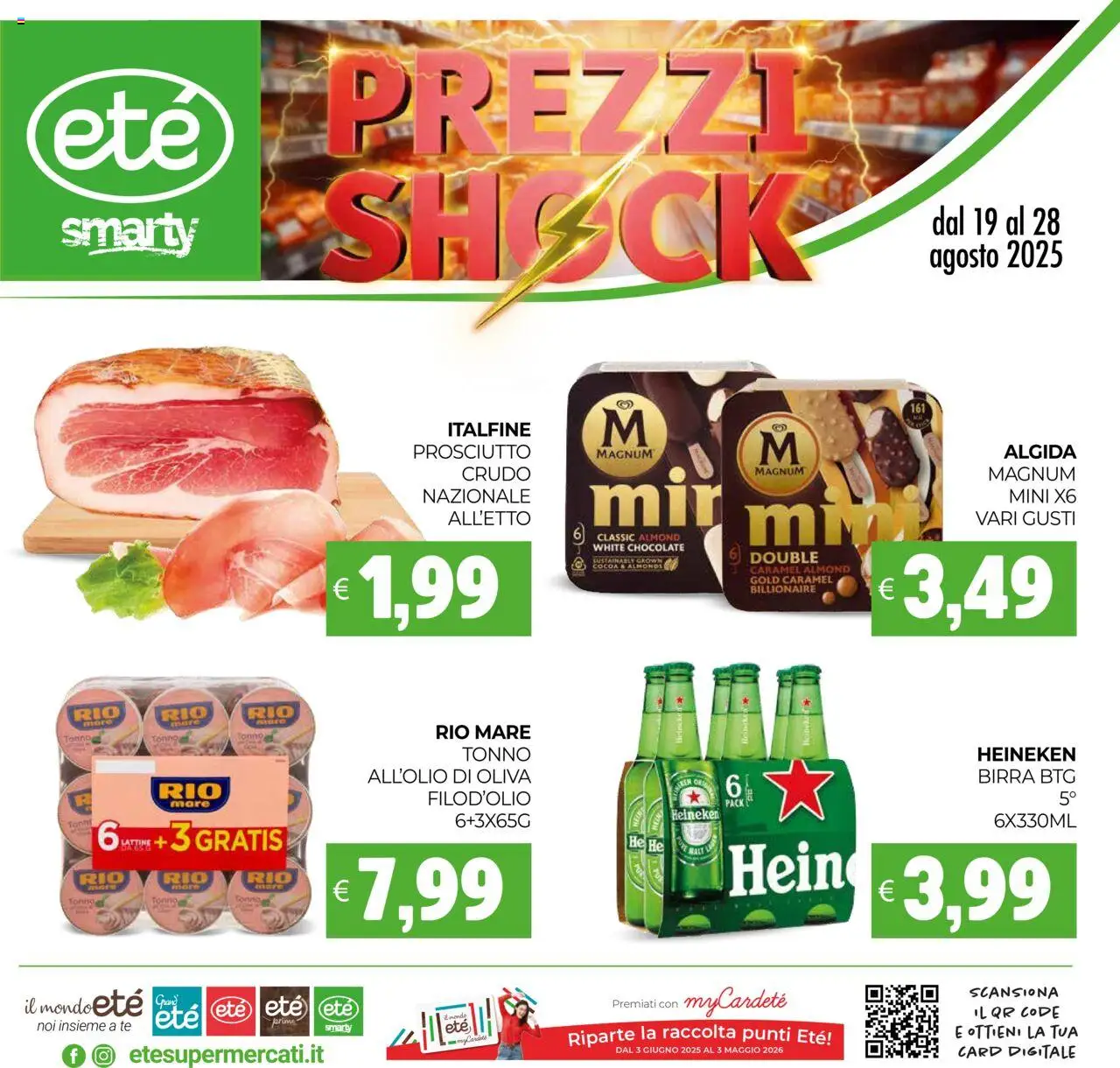 Volantino Eté del 19.08.2025 | Pagina: 1 | Prodotti: Birra, Tè, Prosciutto, Heineken