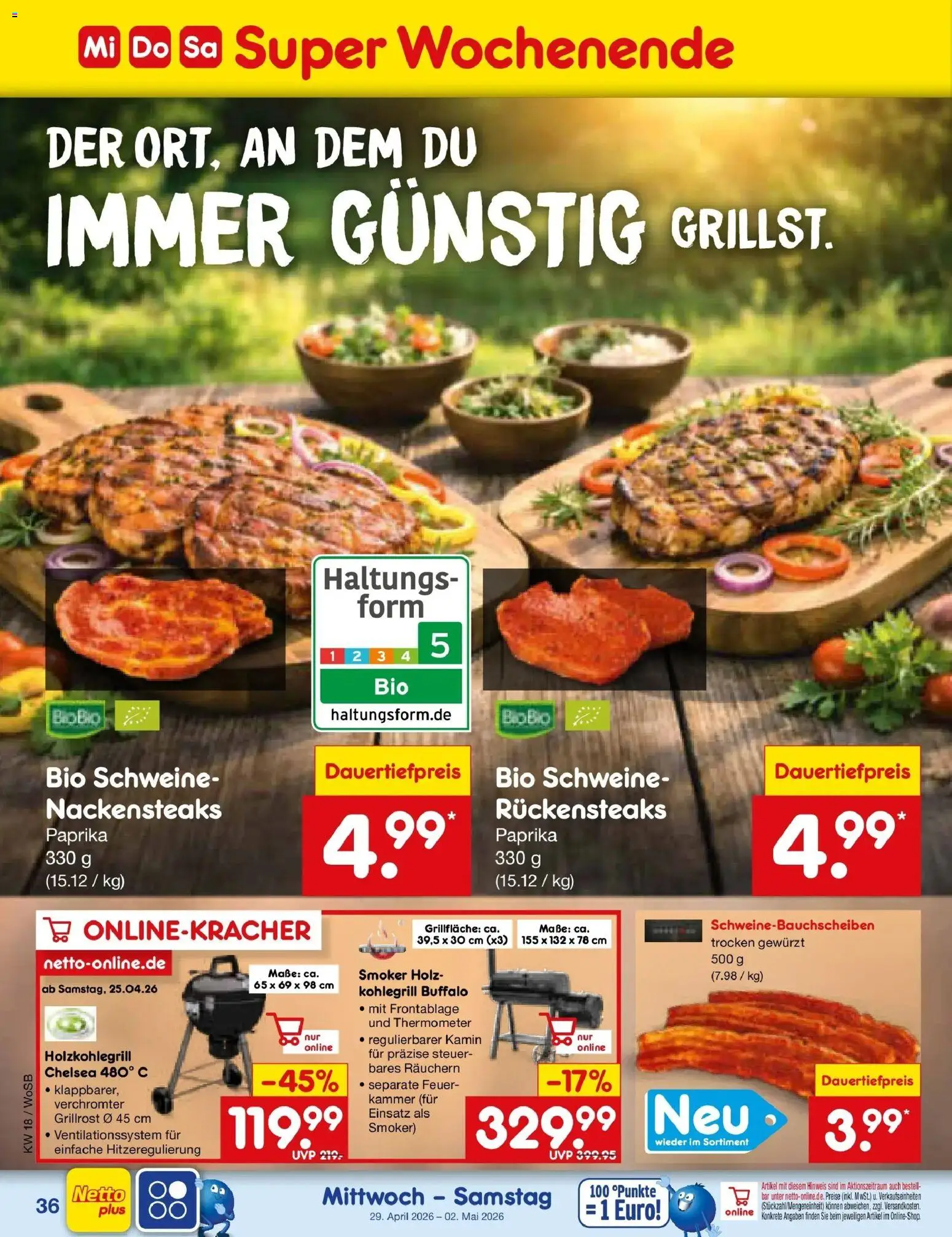 Netto Marken-Discount Prospekt Mannheim	 – gültig ab 27.04.2026 | Seite: 50 | Produkte: Nackensteaks, Thermometer, Kamin, Paprika