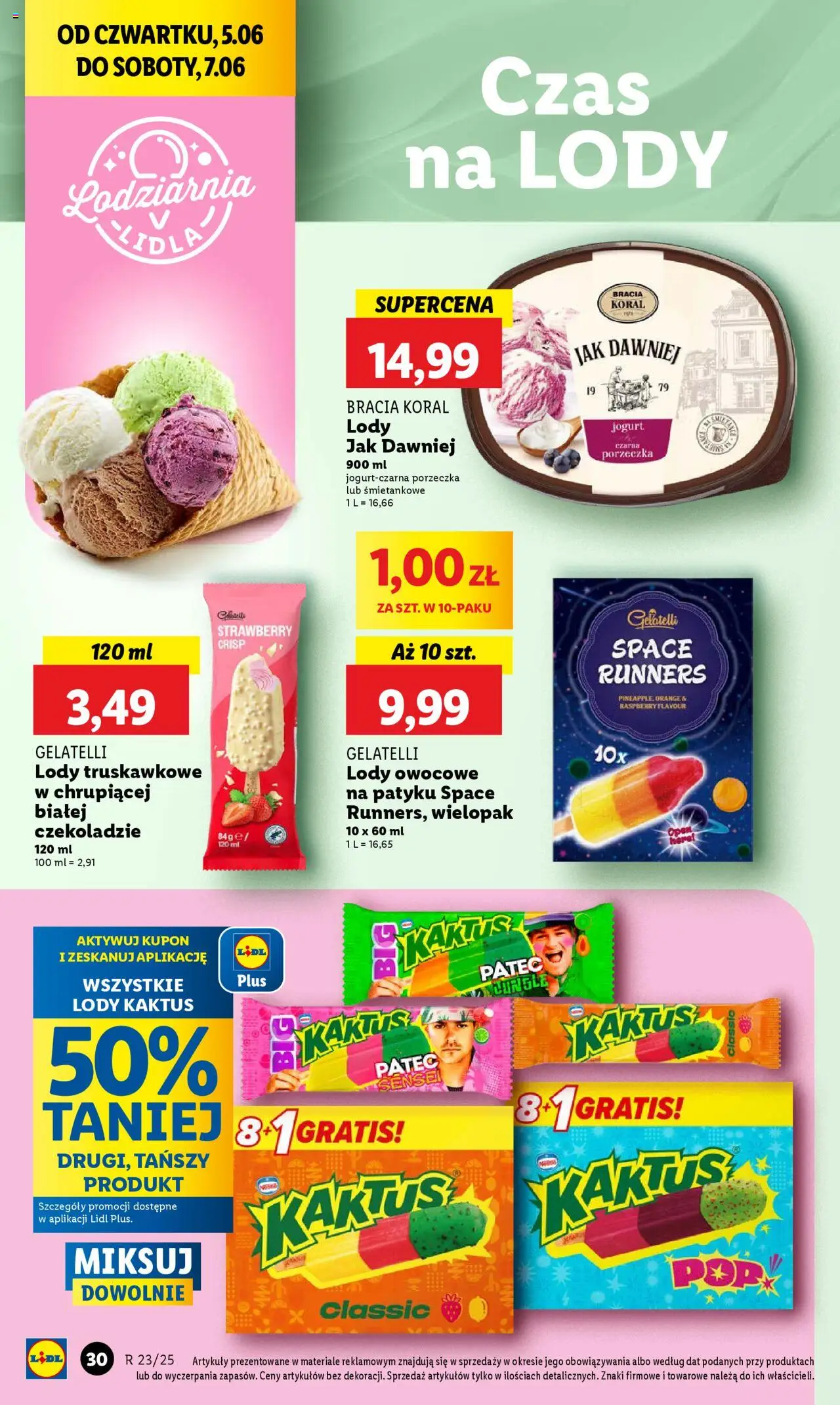 Lidl Gazetka od 05.06.2025 | Strona: 36 | Produkty: Porzeczka, Jogurt, Lody Kaktus, Lody