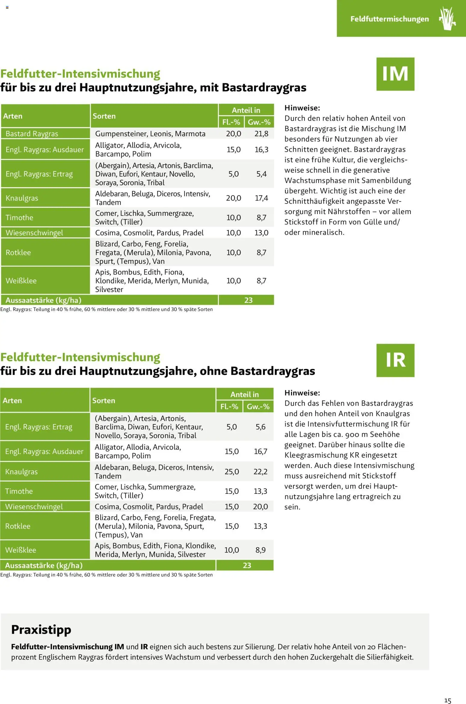 Lagerhaus Grünland  2026 / 2027 / 2028 gültig ab 01.09.2026 | Seite: 15
