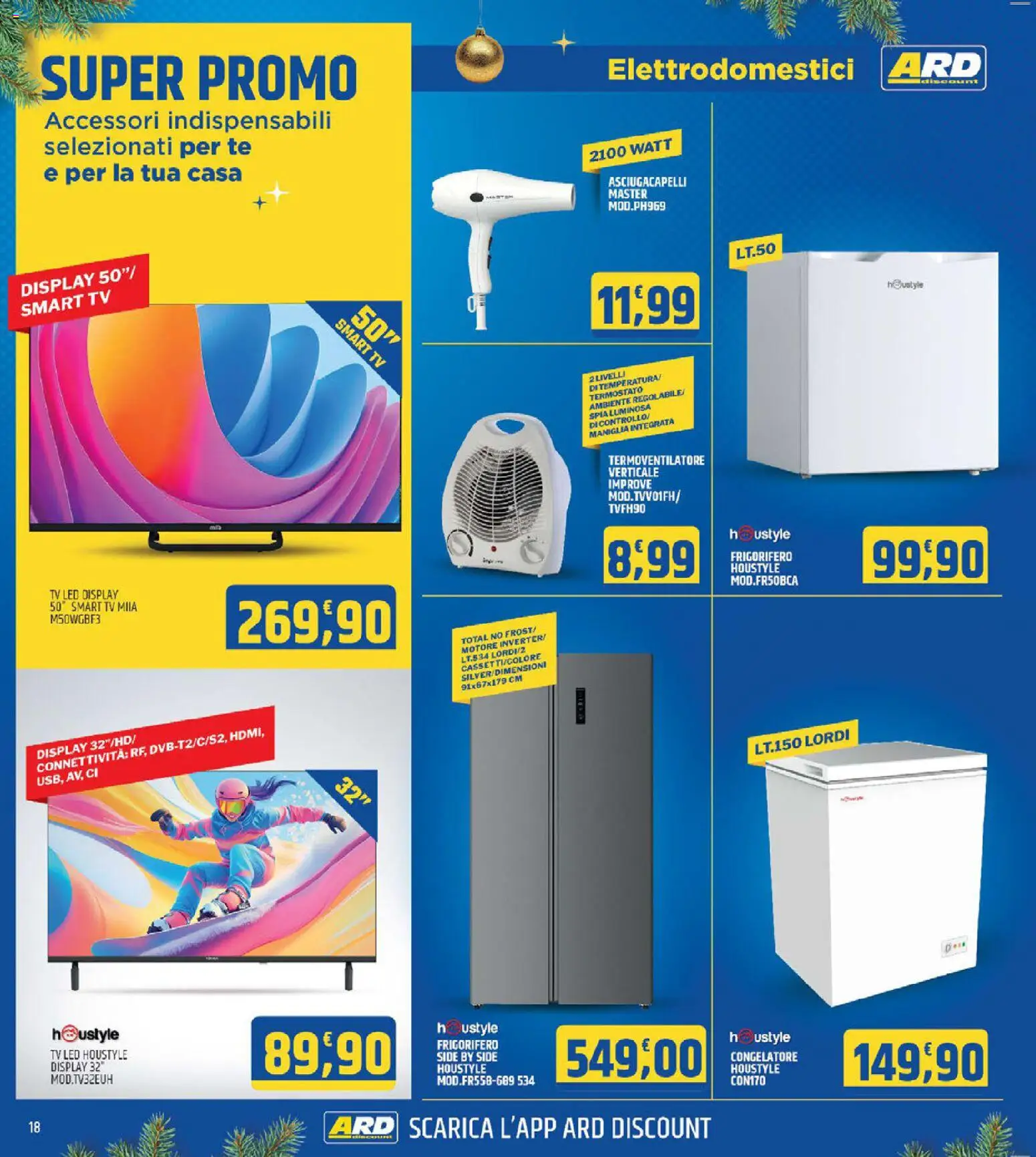 Volantino ARD Discount del 01.12.2025 | Pagina: 18 | Prodotti: Tè, smart TV, TV, Frigorifero