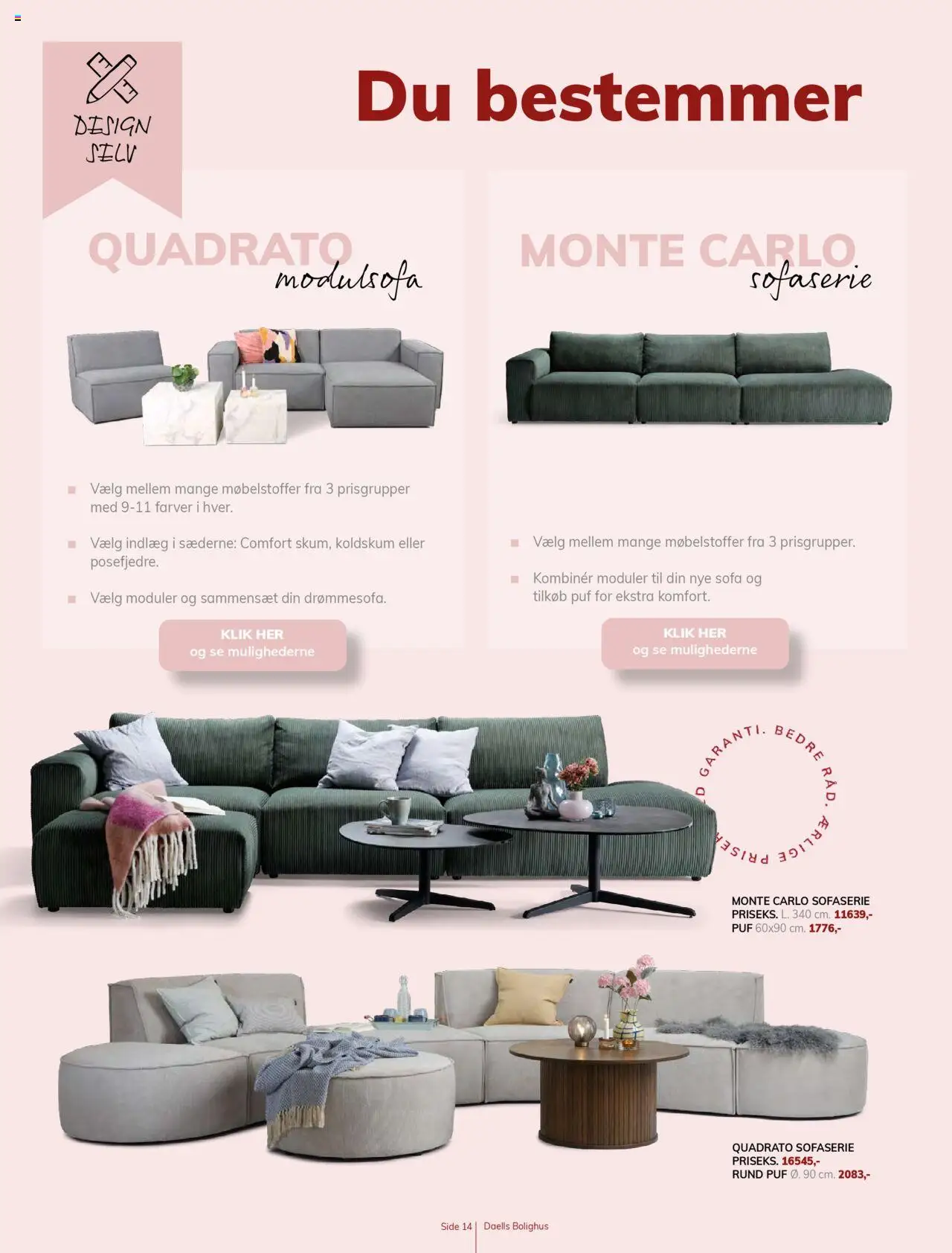 Daells Bolighus tilbudsavis – gyldig fra 14.08.2025 | Side: 14 | Produkter: Sofa, Puf