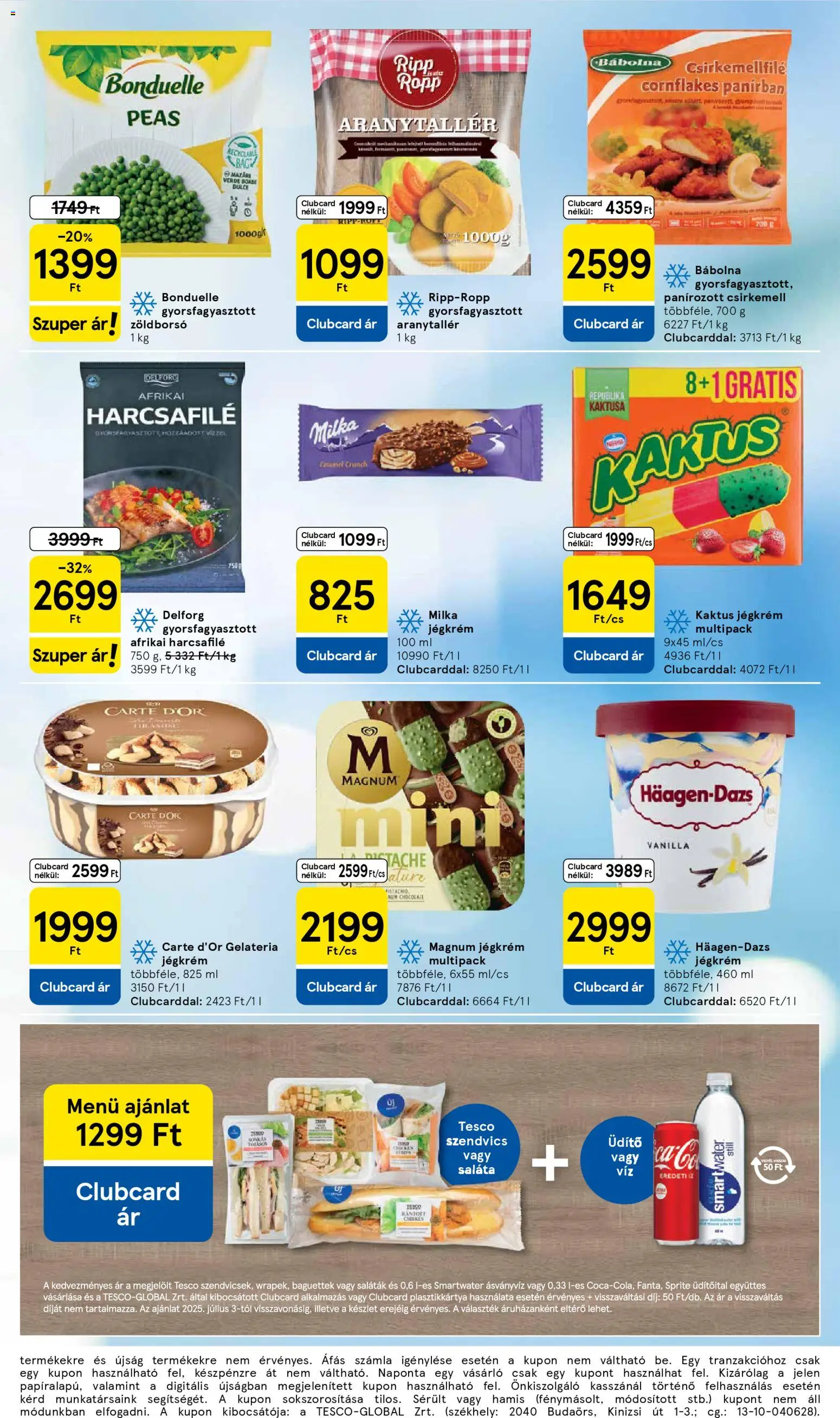 Tesco akciós ujság - amely érvényes a következő dátumtól: 07.04.2026 | Oldal: 5 | Termékek: Szendvics, Afrikai harcsafilé, Ásványvíz, Csirkemell