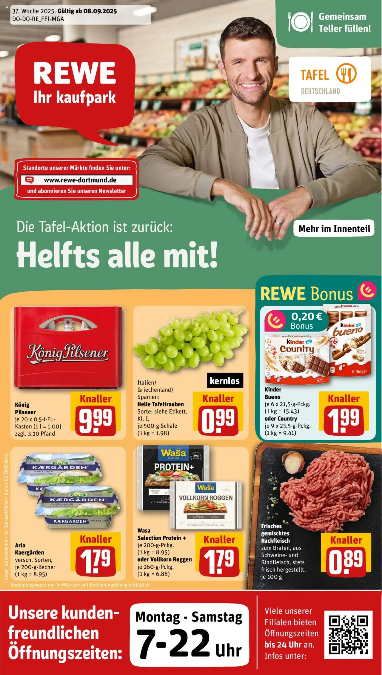 Rewe ihr Kaufpark Prospekt 	 – gültig ab 08.09.2025 | Seite: 1 | Produkte: Kinder bueno, Uhr, Hackfleisch