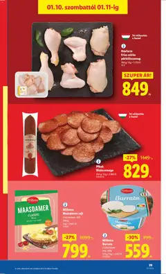 Milbona Maasdamer sajt, Maasdamer sajt, Zsírtartalom: 45%, 300 g - amely érvényes a következő dátumtól: 08.01.2026 | Oldal: 39