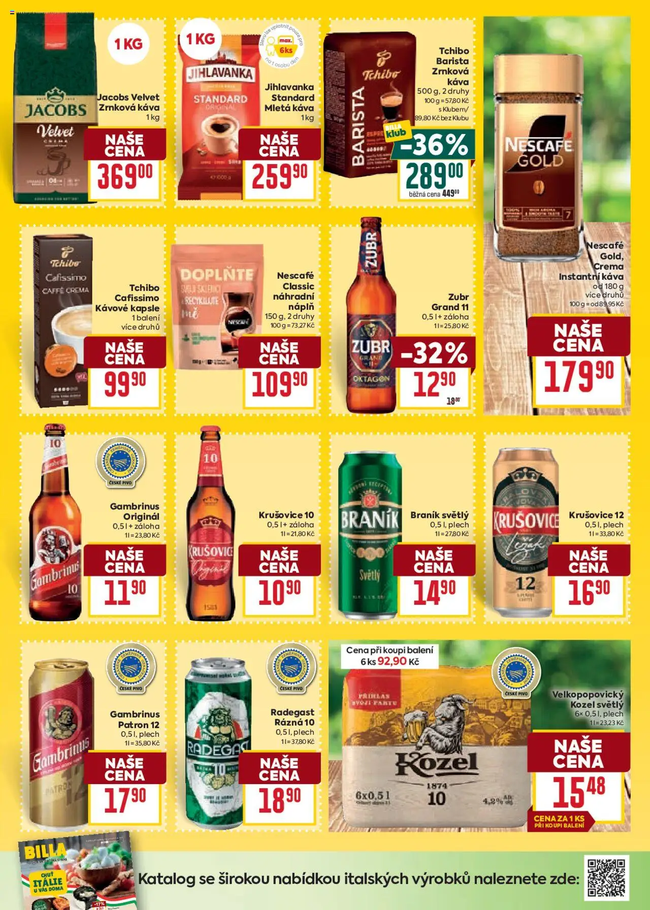 Billa Velký leták od 08.10.2025 | Strana: 31 | Produkty: Pivo, Instantní káva, Krušovice 12, Jacobs velvet